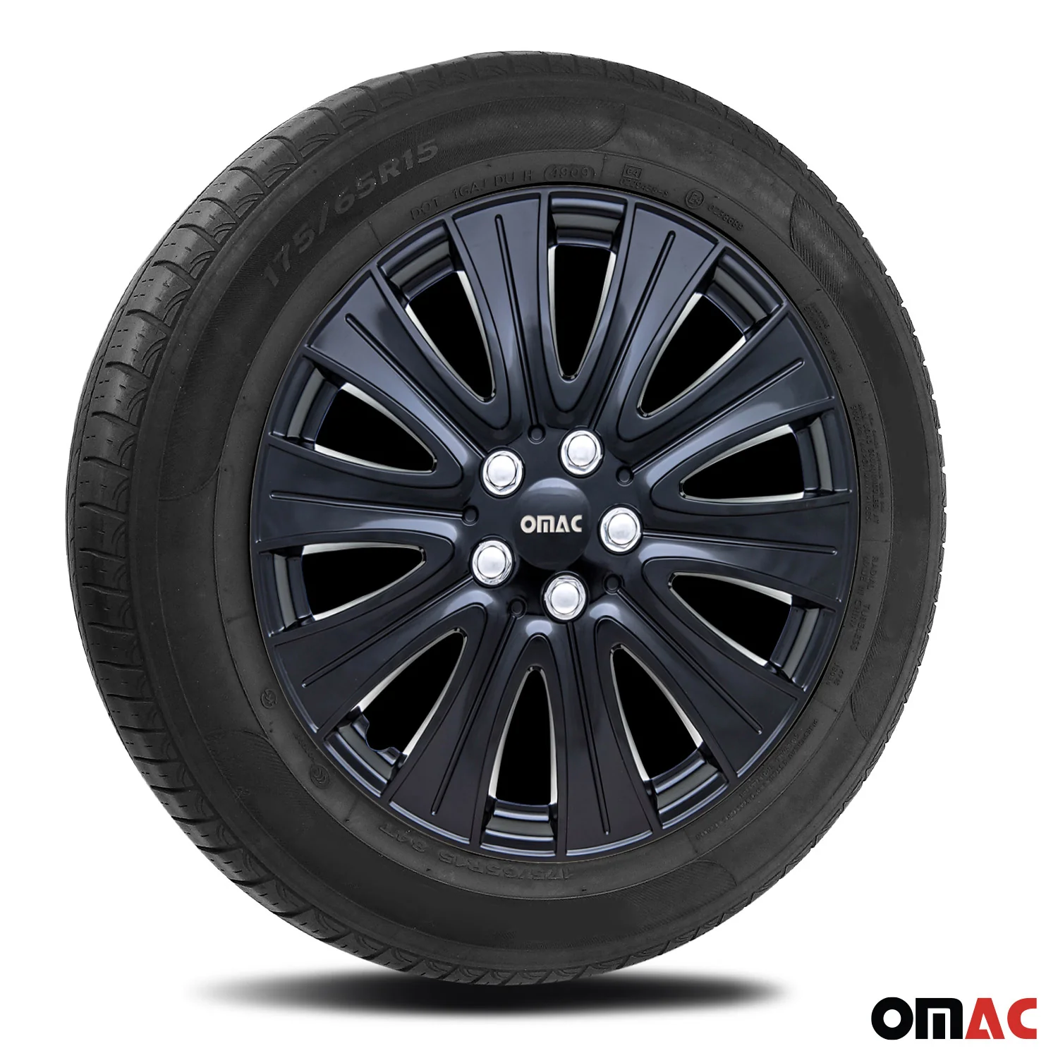 Pisa Hub Caps Wheel Cover 14" Gloss Black & Grey Full Set 4 pcs. - Image 5