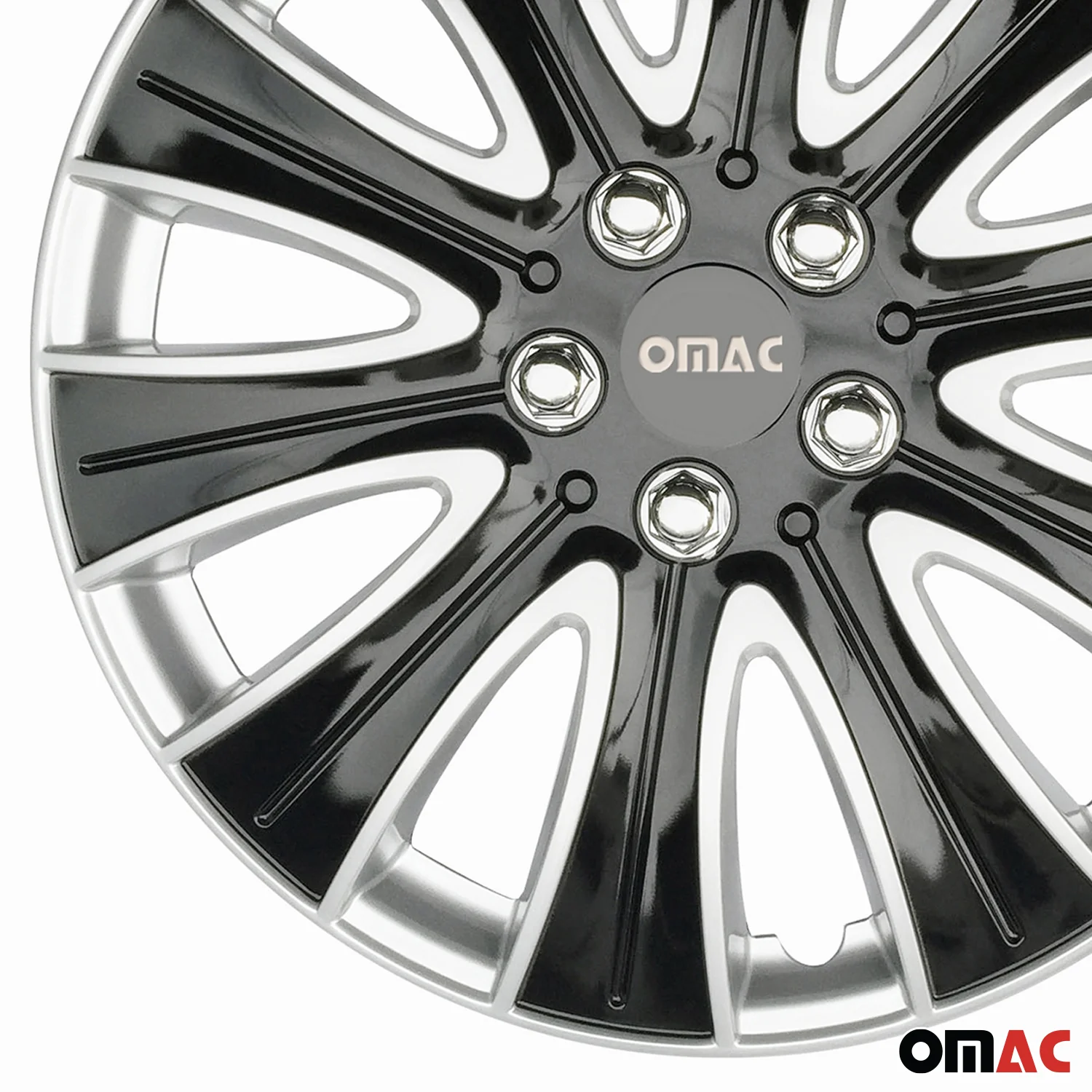 Pisa Hub Caps Wheel Cover 15" Black & Silver Full Set 4 pcs. - Image 7