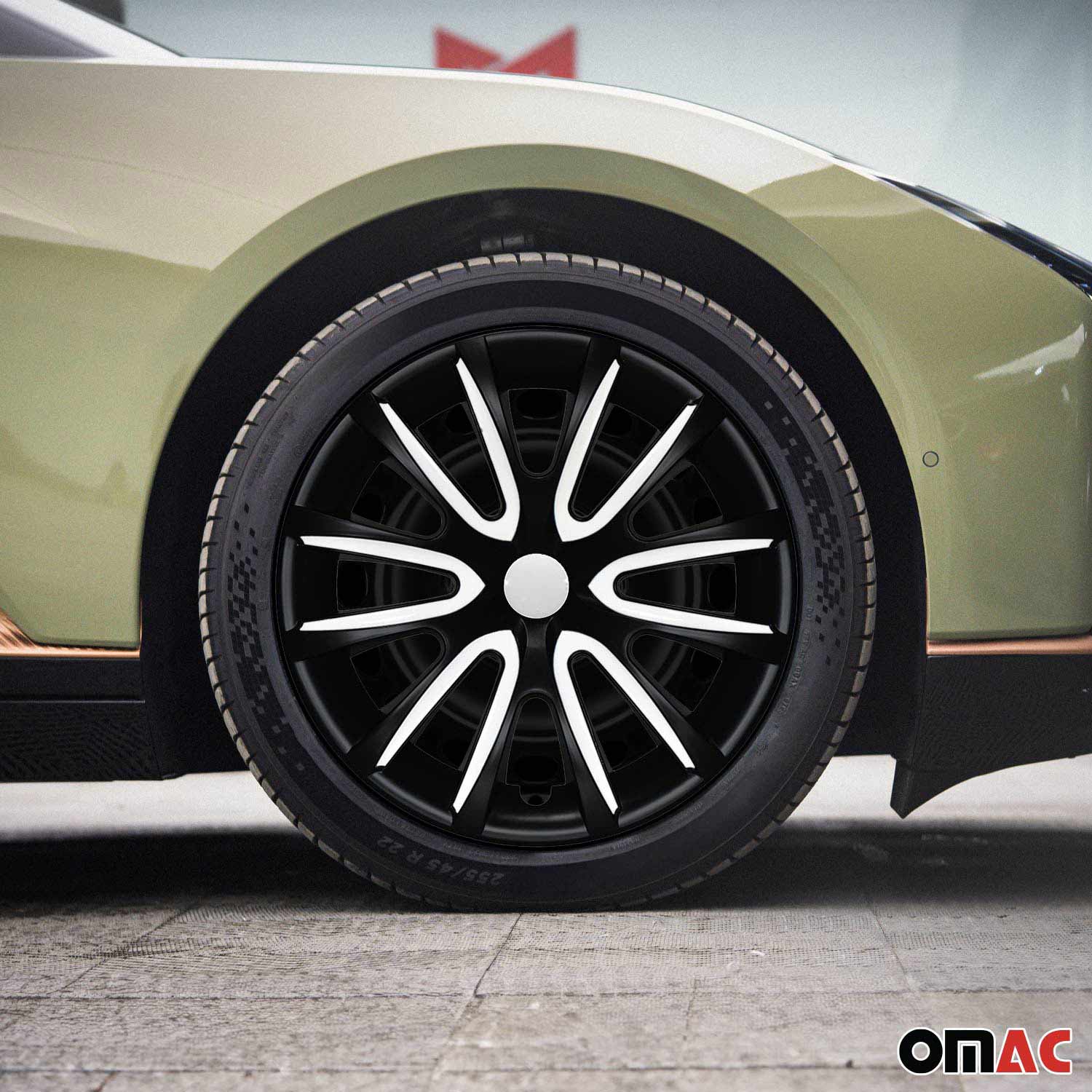 15" Wheel Covers Hubcaps for Honda CR-V Black Matt White Matte - Image 2