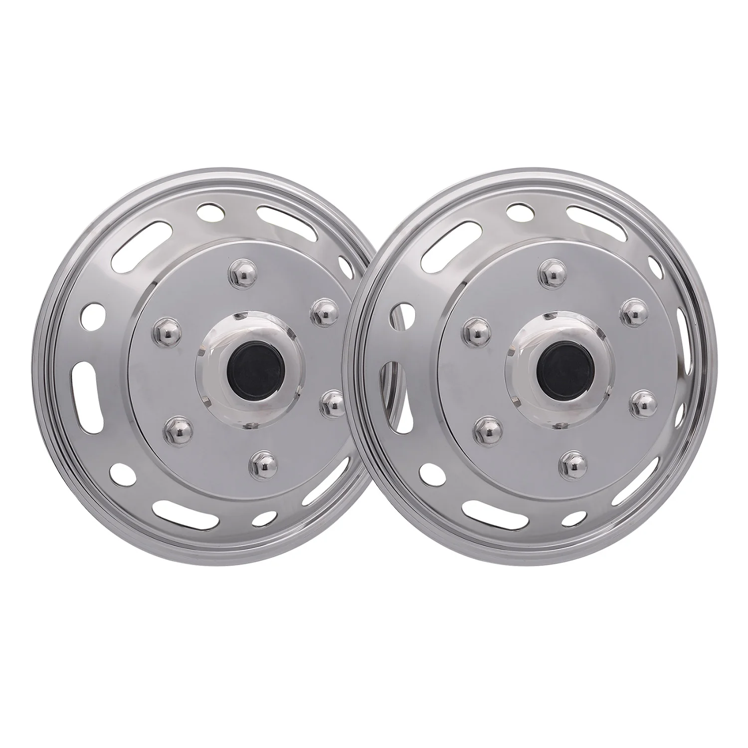 Chevrolet Express Wheel Simulator Hubcaps Front Chrome Silver Steel
