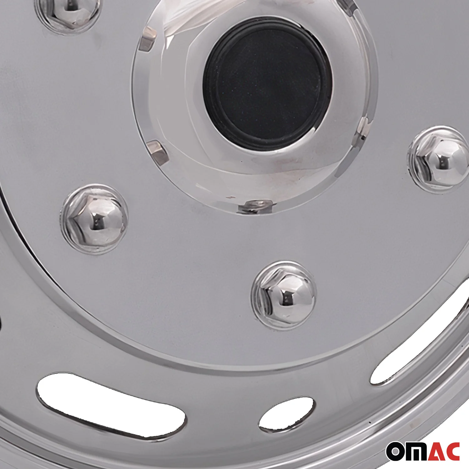 GMC Savana Wheel Simulator Hubcaps Front Chrome Silver Steel - Image 6