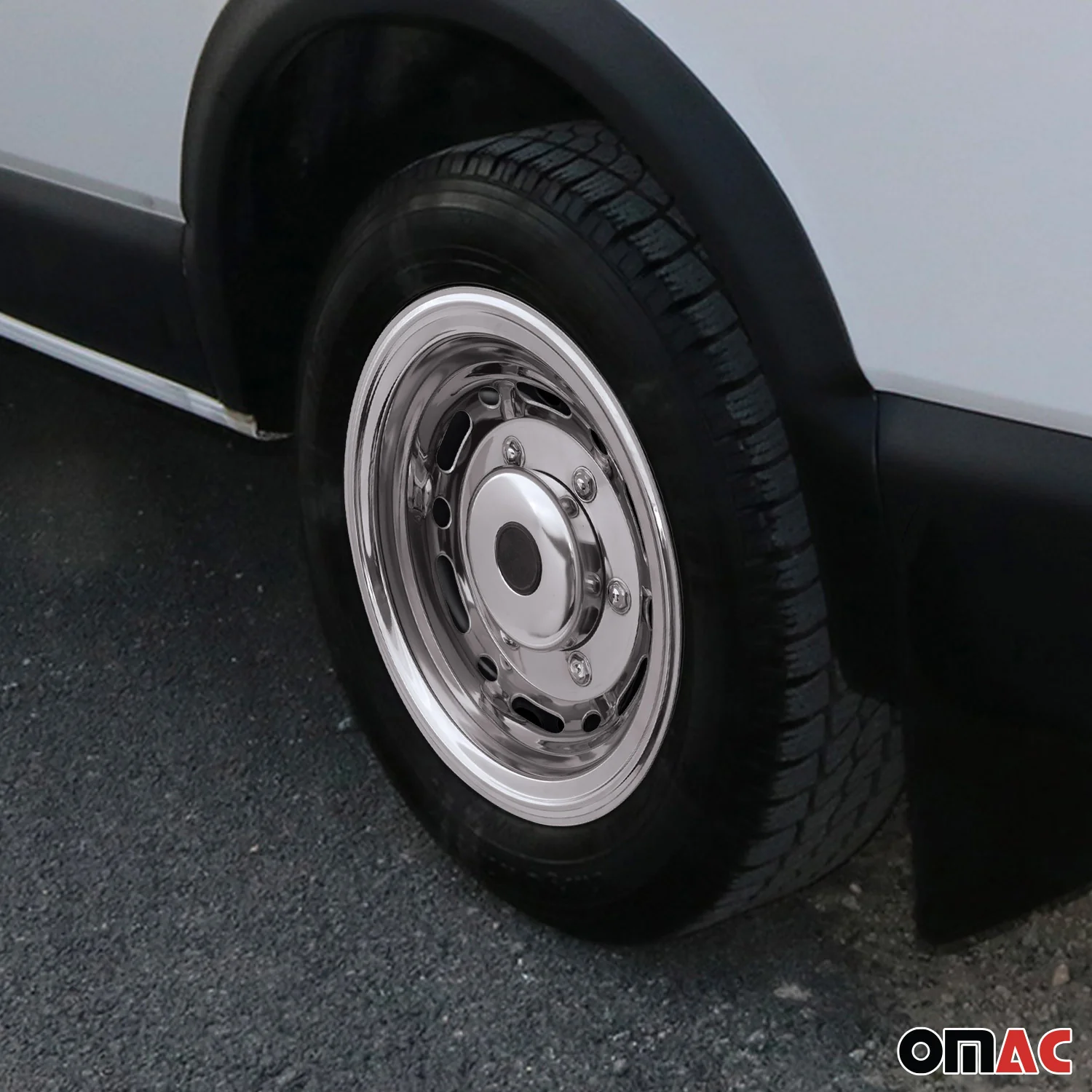 Nissan NV200 16" Dual Wheel Simulator Hubcaps Chrome Silver 2Pcs - Image 2