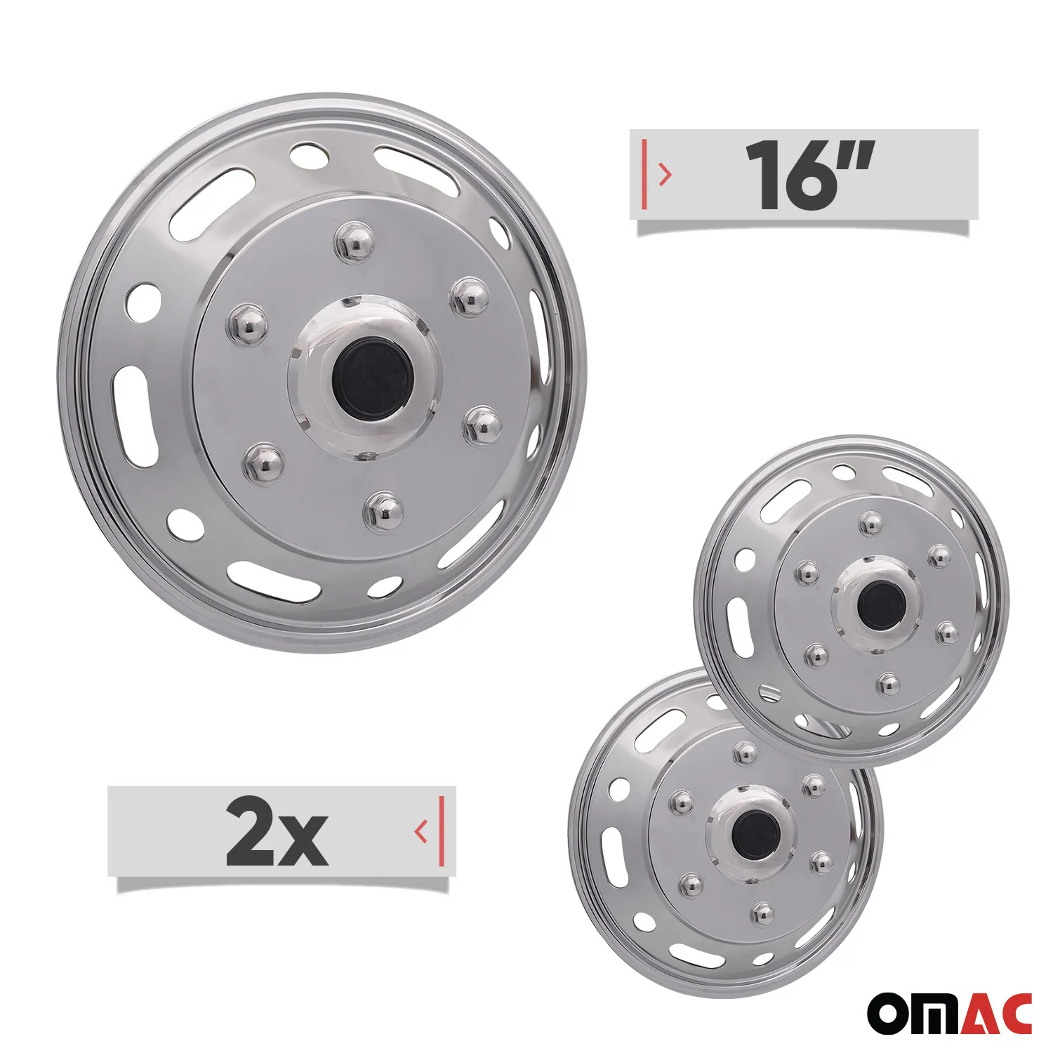 2014-2024 RAM ProMaster 16" Dual Wheel Simulator Hubcaps Steel Front 2Pcs - Image 3