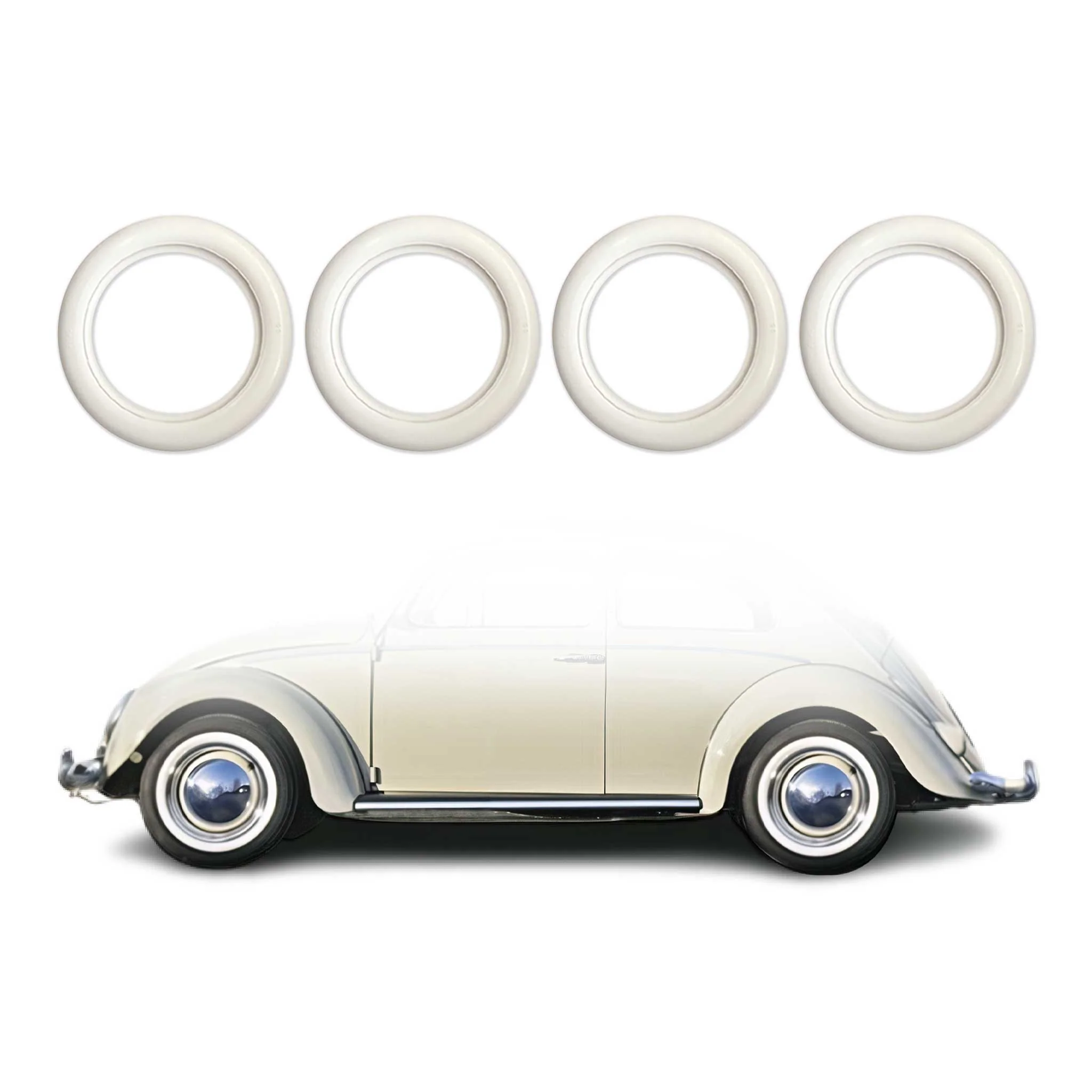 Toyota 16" Tire Wall Portawall Rims Sidewall Rubber Ring Set White 4x