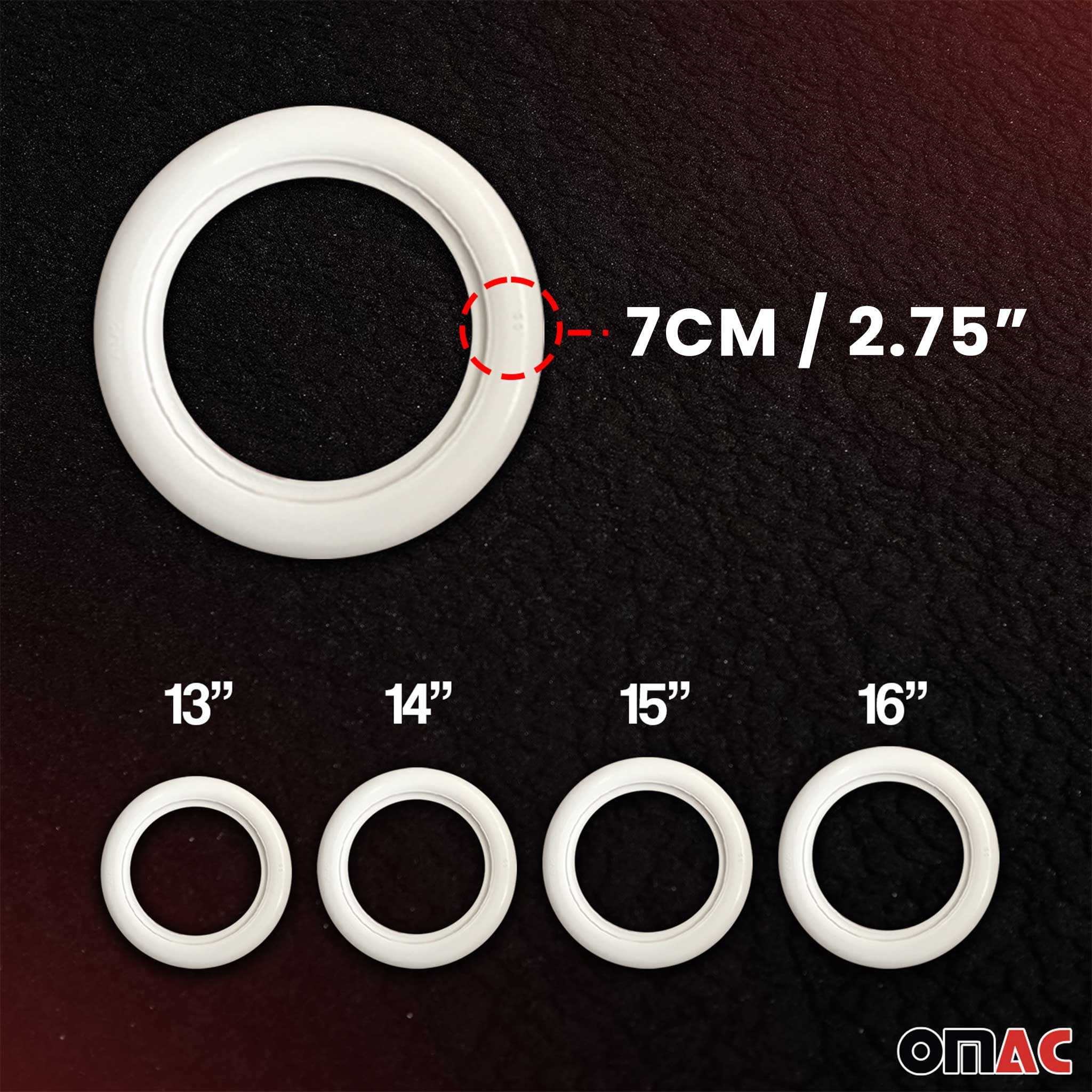Toyota 16" Tire Wall Portawall Rims Sidewall Rubber Ring Set White 4x - Image 3