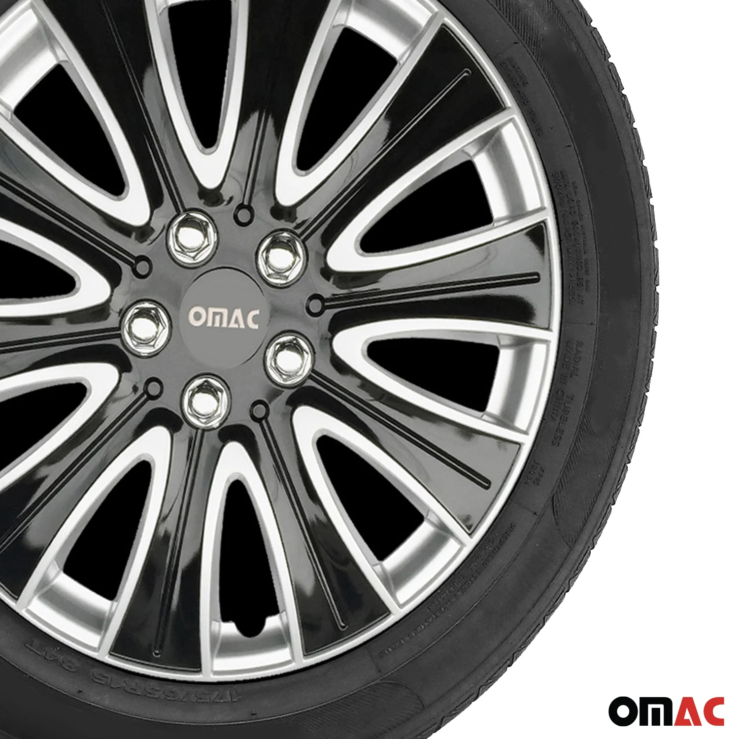 Pisa Hub Caps Wheel Cover 16" Grey & Black Full Set 4 pcs. - Image 9