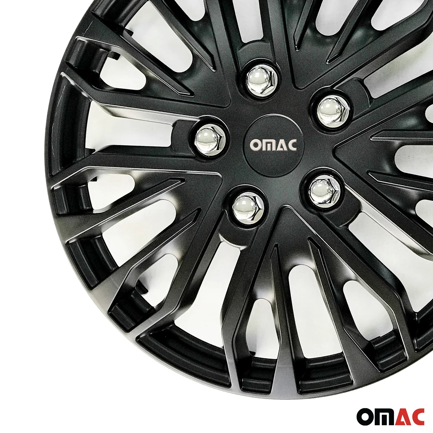 Rimini Hub Caps Wheel Cover 16" Matt Black & Grey Full Set 4 pcs. - Image 7