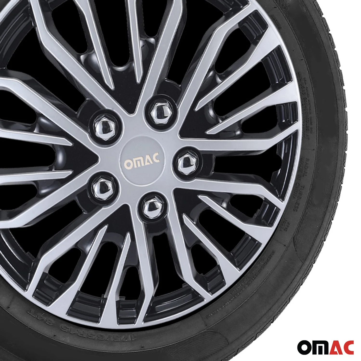 Rimini Hub Caps Wheel Cover 17" Grey & Black Full Set 4 pcs. - Image 9