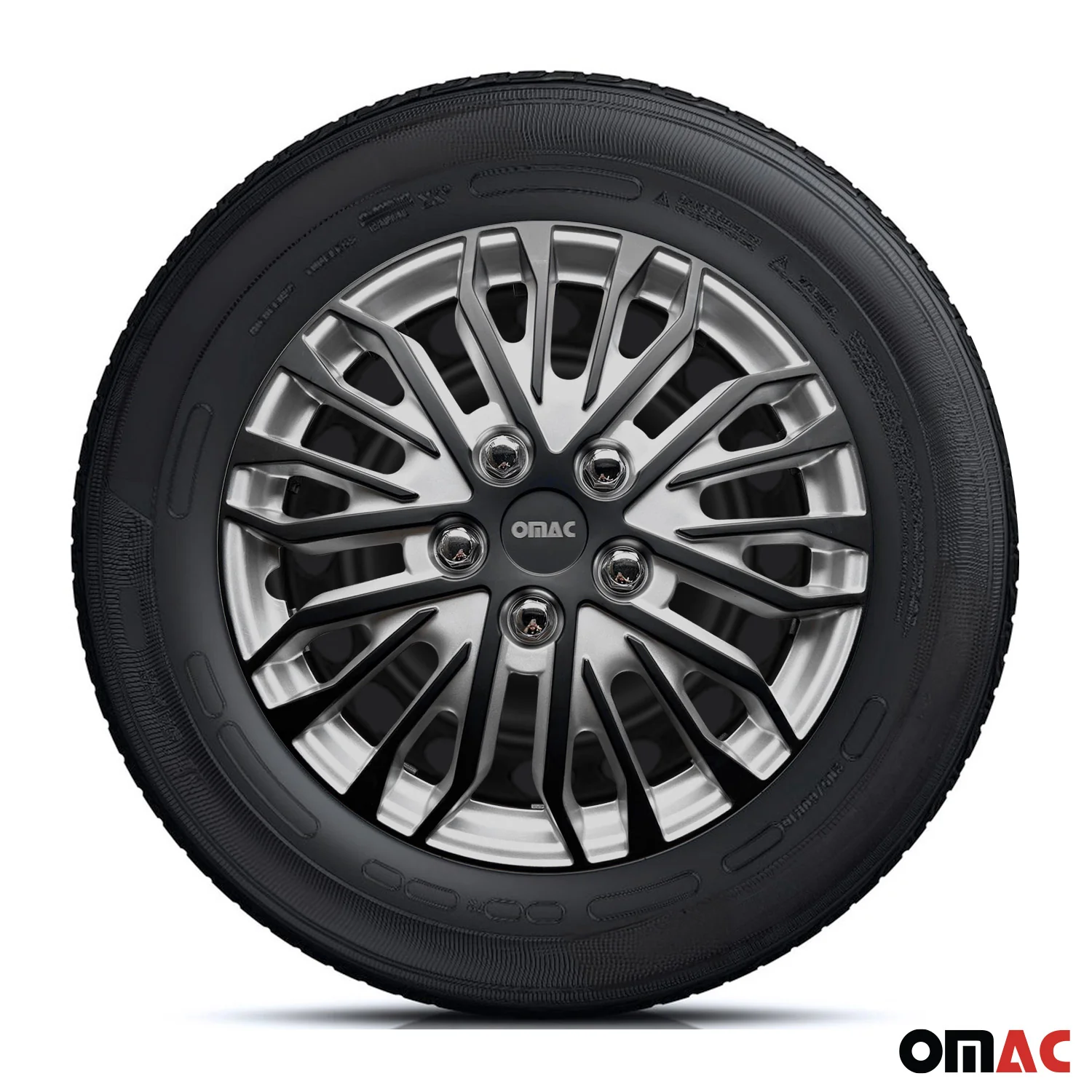 Rimini Hub Caps Wheel Cover 17" Grey & Matt Black Full Set 4 pcs. - Image 5