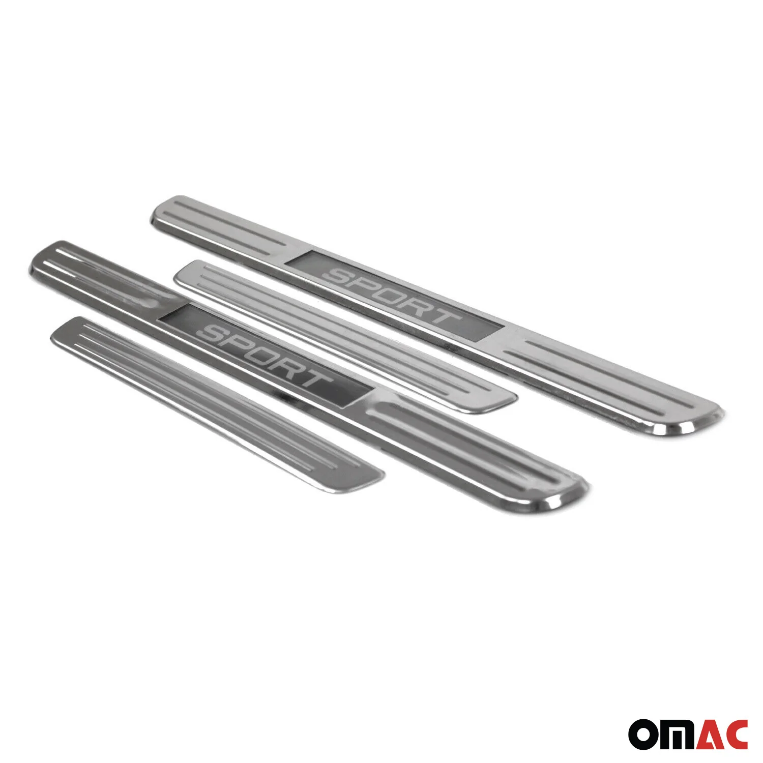 Mercedes E Class Door Sill Scuff Plate Illuminated Sport Steel Silver 4 Pcs - Image 3