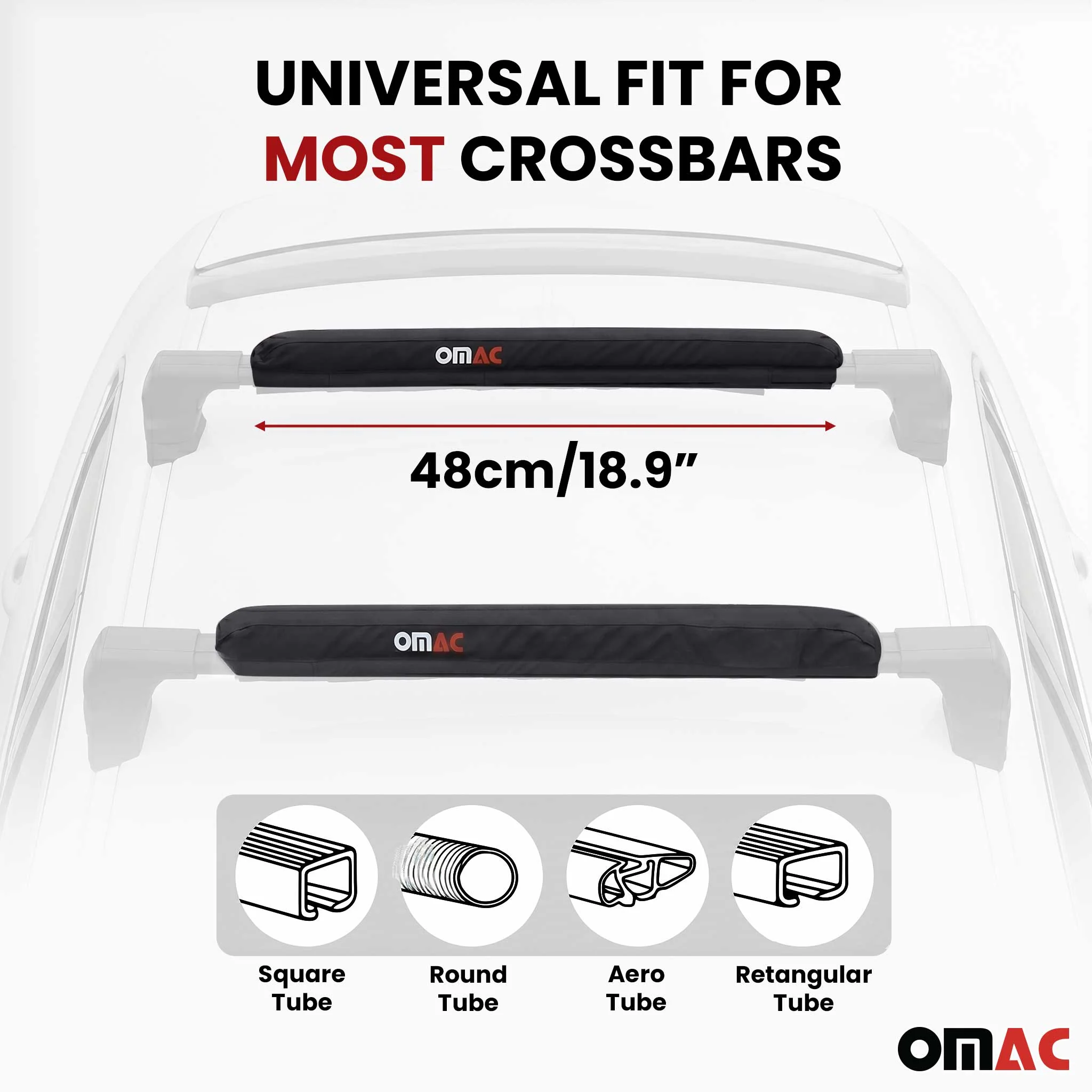 Mercedes 19" Roof Rack Pads Surfboard Windsurf Crossbar Pads Black - Image 5