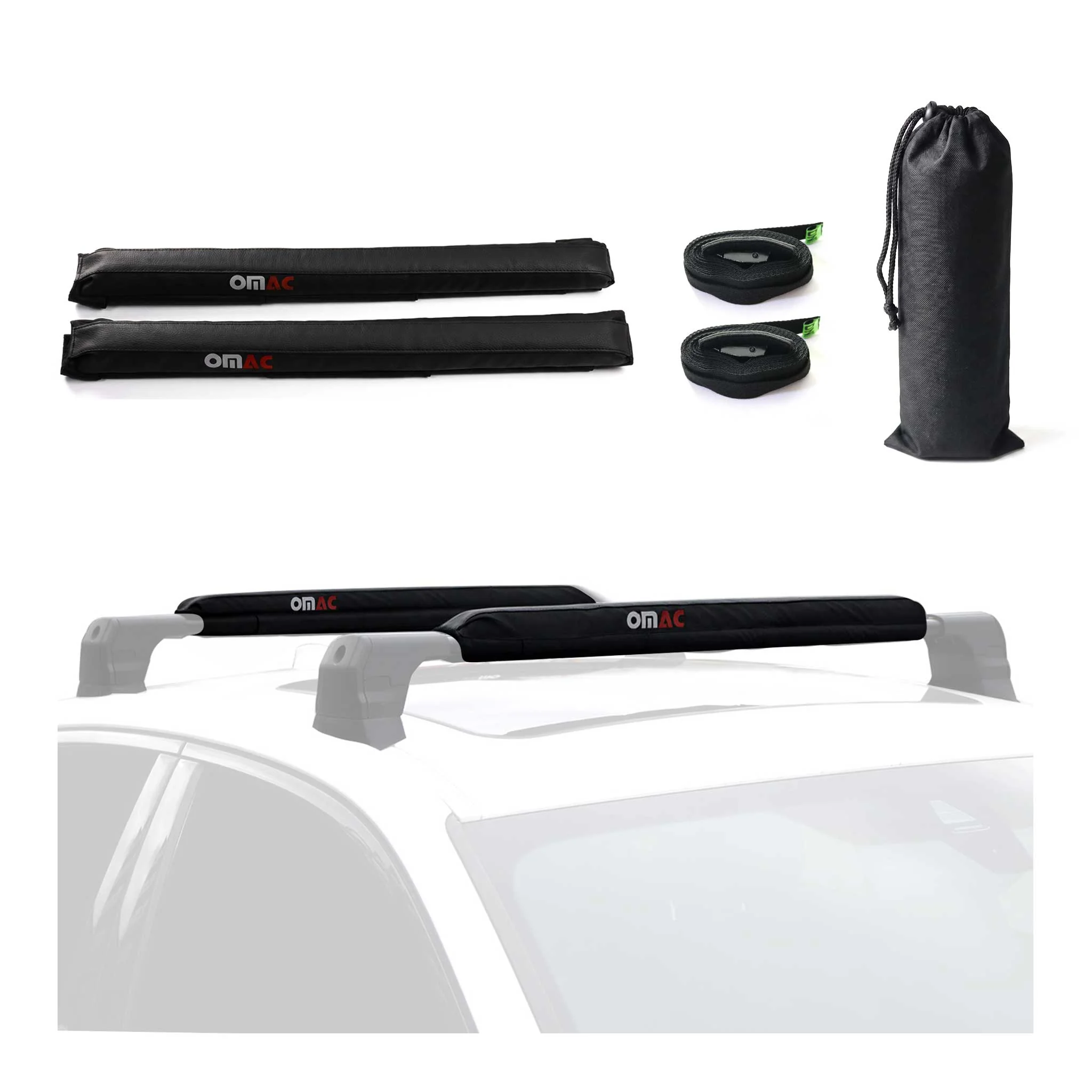 Ford 19" Roof Rack Pads Surfboard Windsurf Crossbar Pads Black 2 Pcs