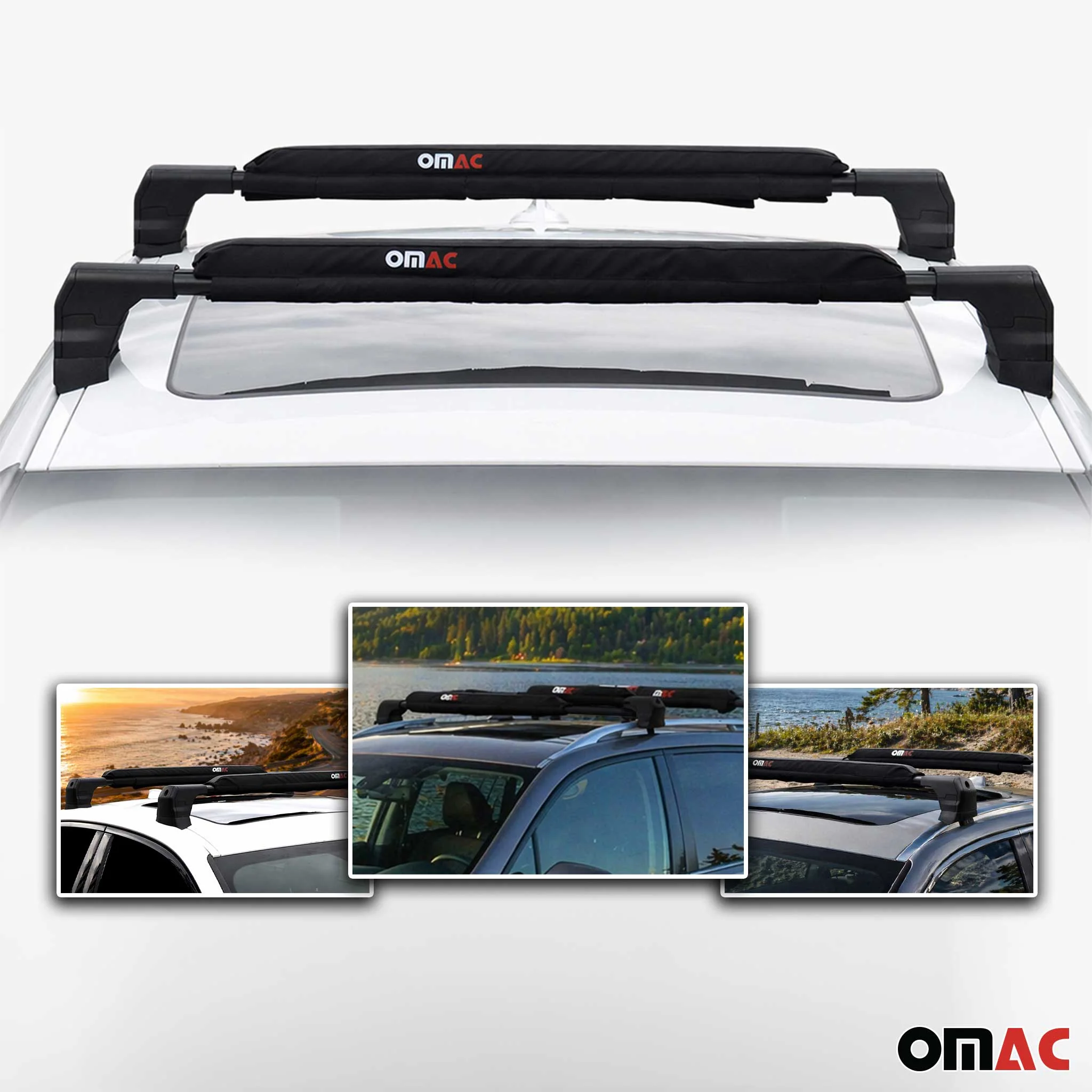 Honda 19" Roof Rack Pads Surfboard Windsurf Crossbar Pads Black 2 Pcs - Image 7