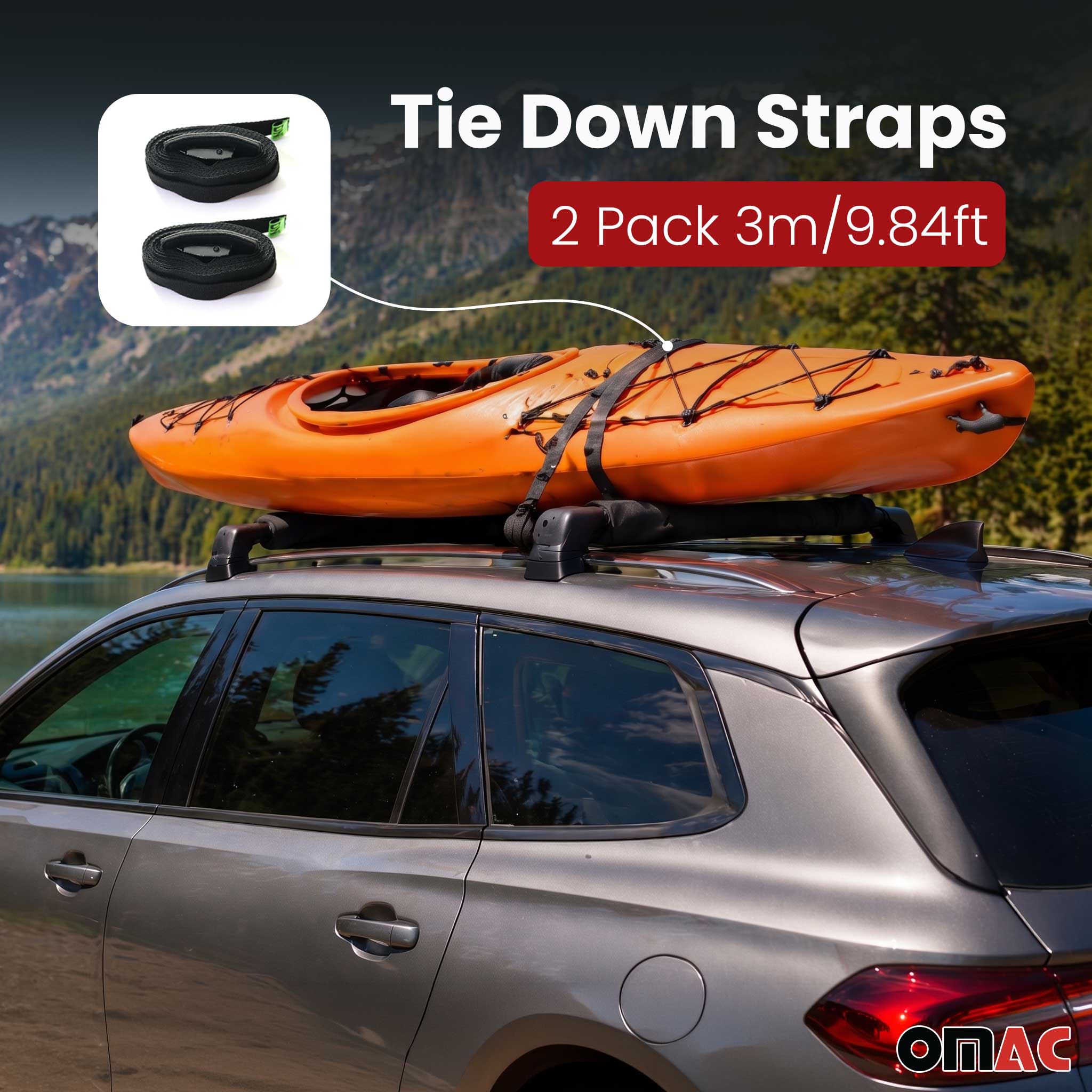 Toyota 19" Roof Rack Pads Surfboard Windsurf Crossbar Pads Black 2 Pcs - Image 4