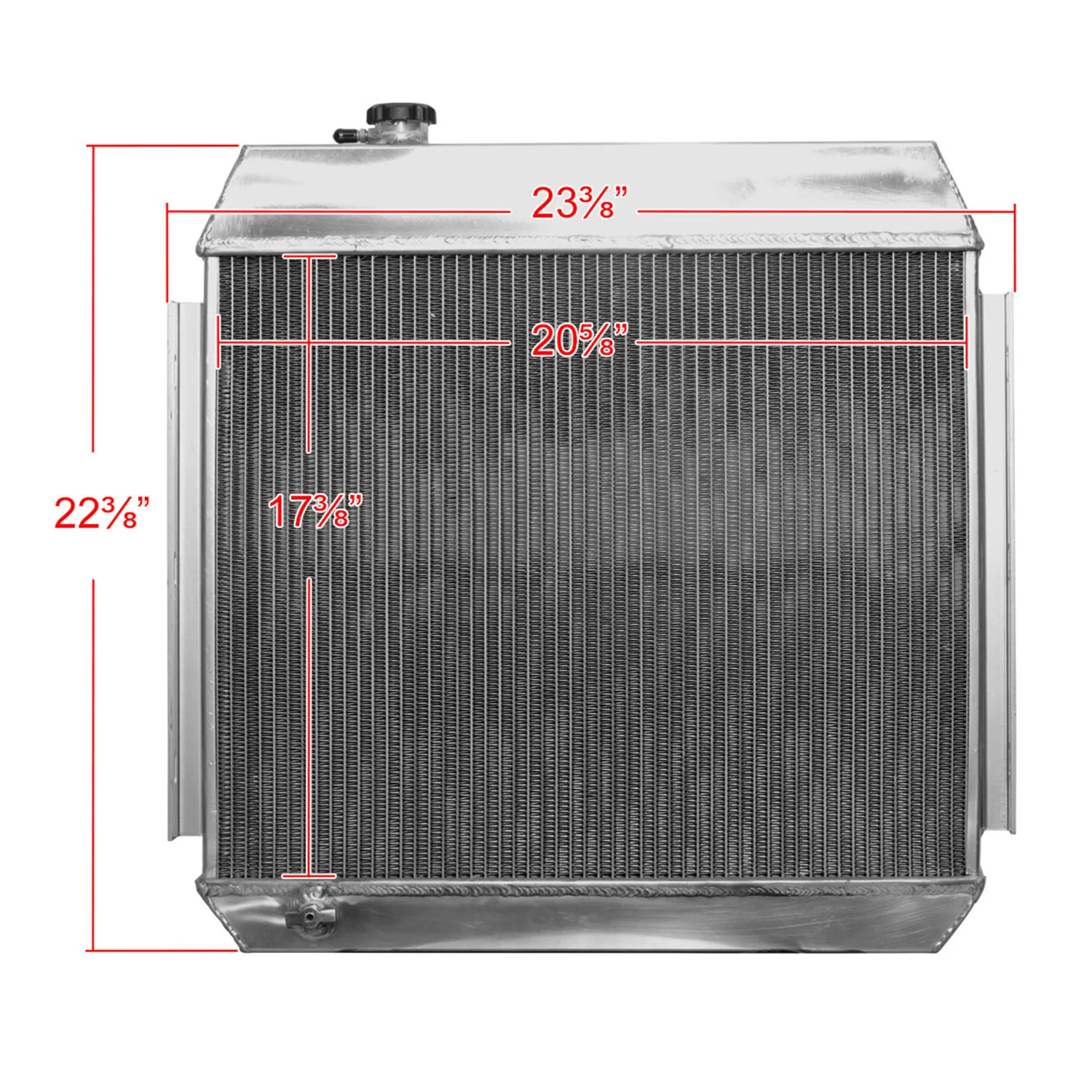 1955-1957 Chevrolet Bel Air Del Ray V8 MT Alu 3-Row Performance Radiator - Image 3