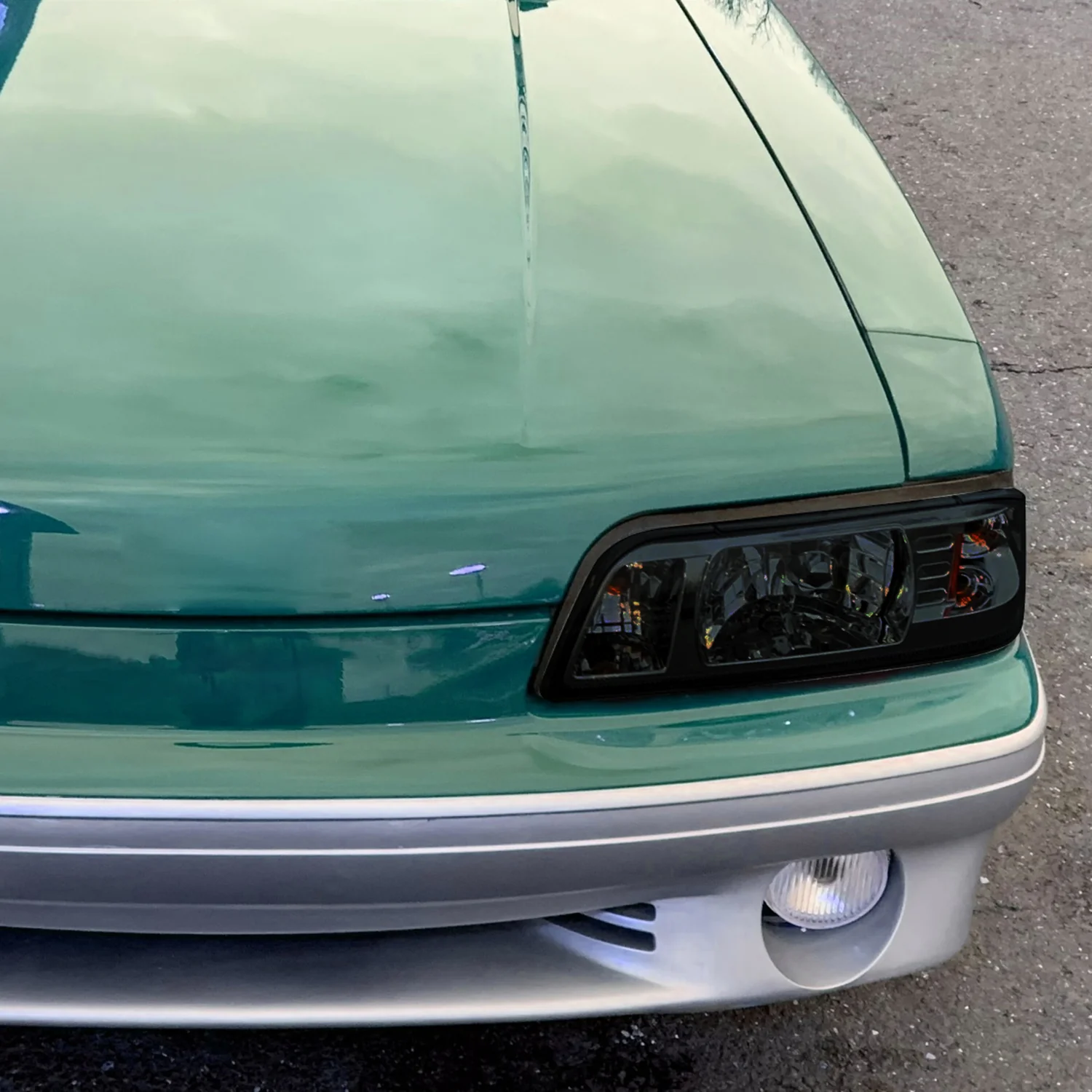 1987-1993 Ford Mustang Crystal Headlights Chrome Housing/Smoke Lens - Image 10