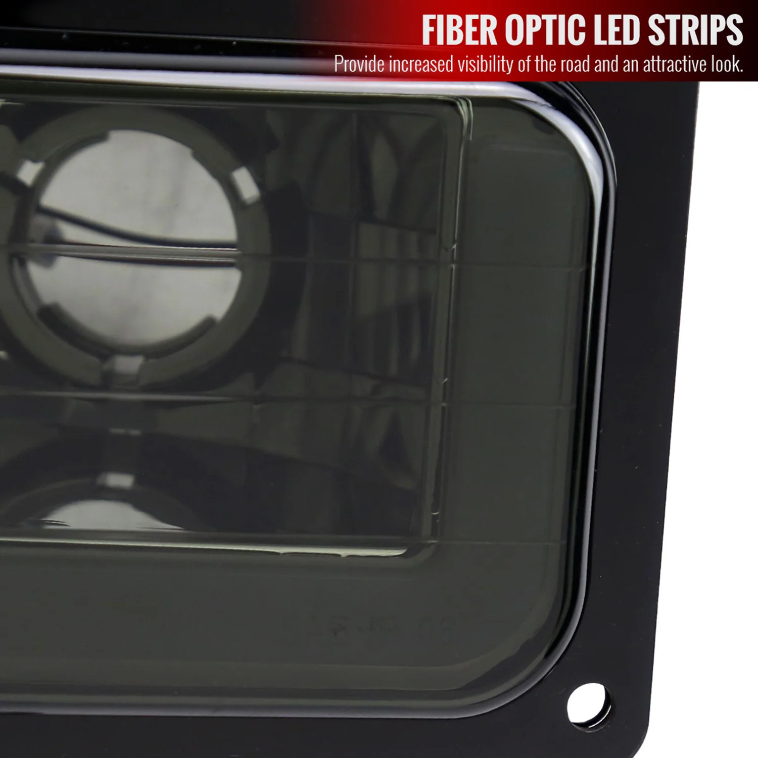 1988-1993 Chevy C10 C/K Sierra Tahoe LED Tube Factory Headlights Smoke - Image 5