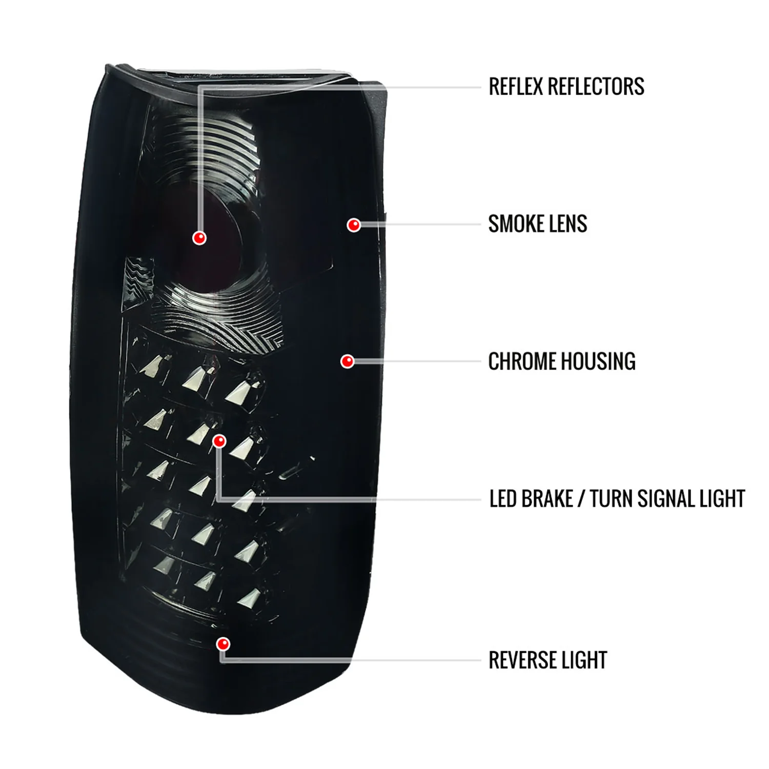 1988-2000 Chevy Silverado/Tahoe/Suburban/Sierra APC LED Tail Lights Smoke Lens - Image 8