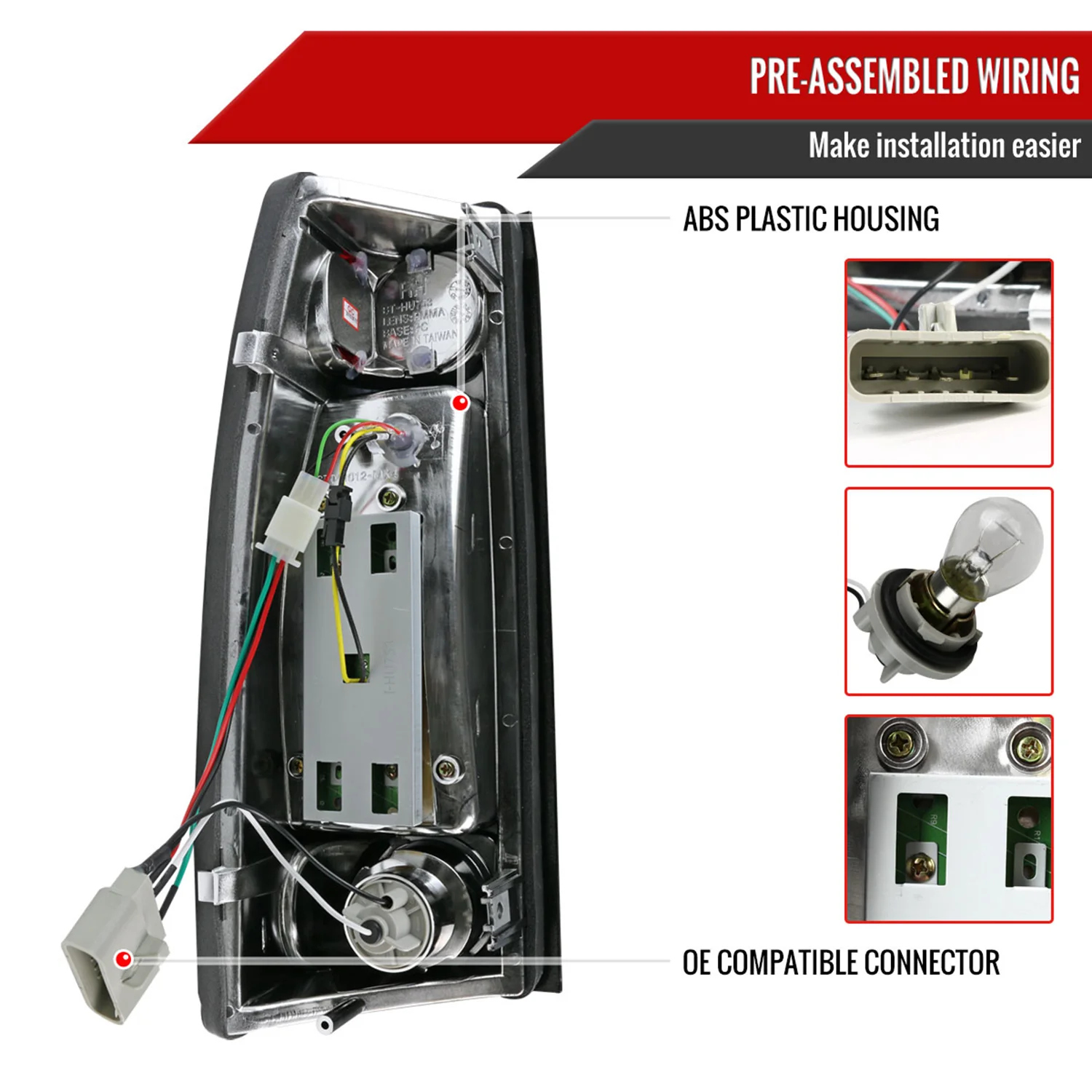 1988-2000 Chevy Silverado/Tahoe/Suburban/Sierra/Yukon LED Tail Lights Black - Image 7