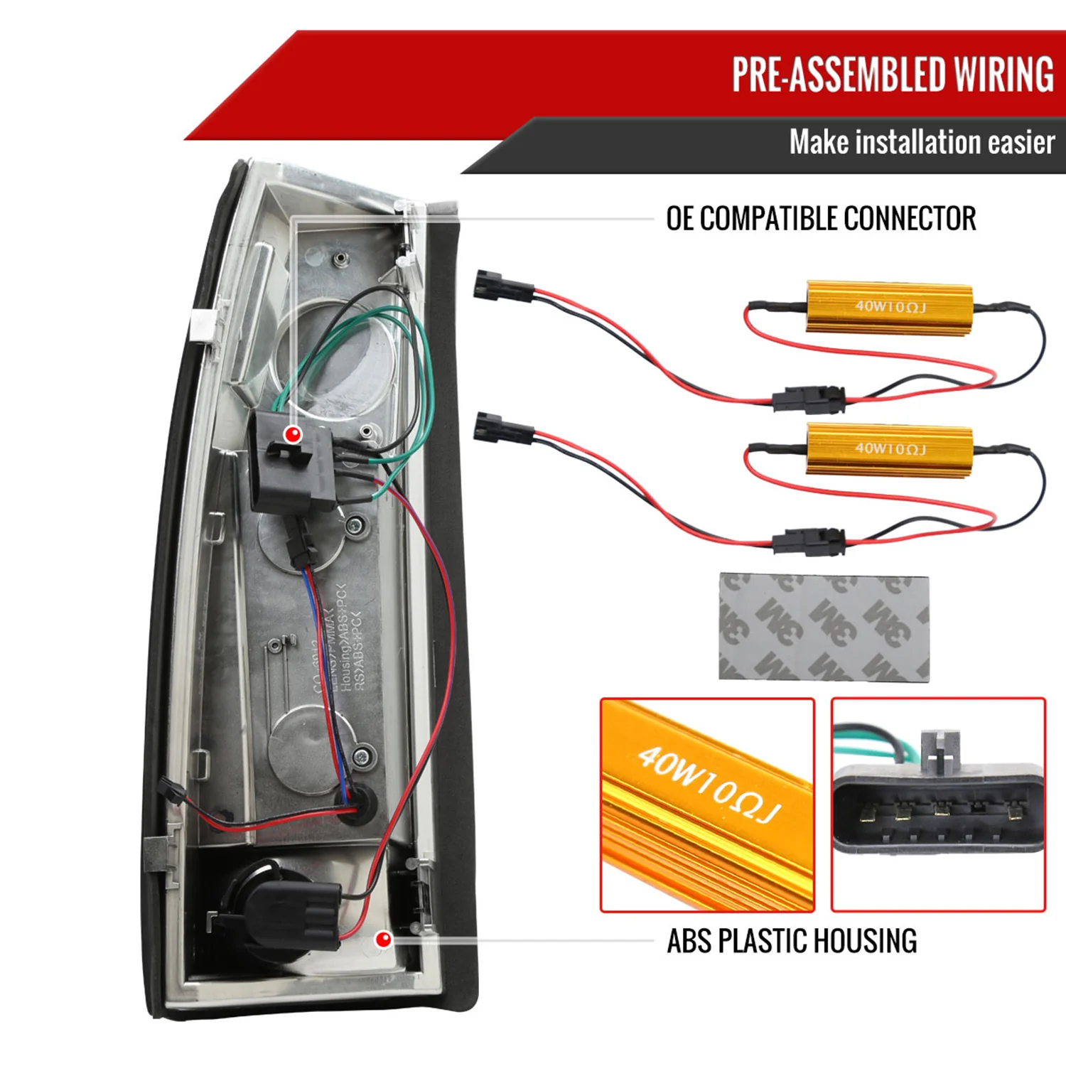 1988-2000 Chevy Silverado/Tahoe/Suburban/Sierra/Yukon Tail Lights Chrome/Red - Image 7