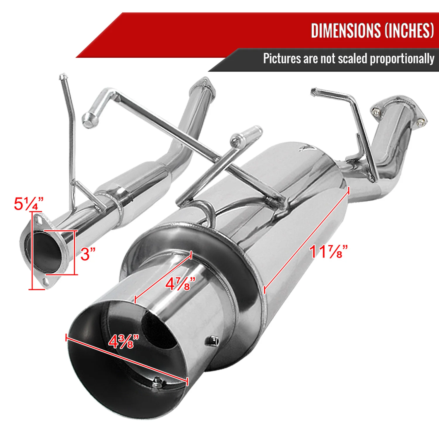 1989-1994 Nissan 240SX S13 T-304 S.Steel N1 Style Catback Exhaust System - Image 2