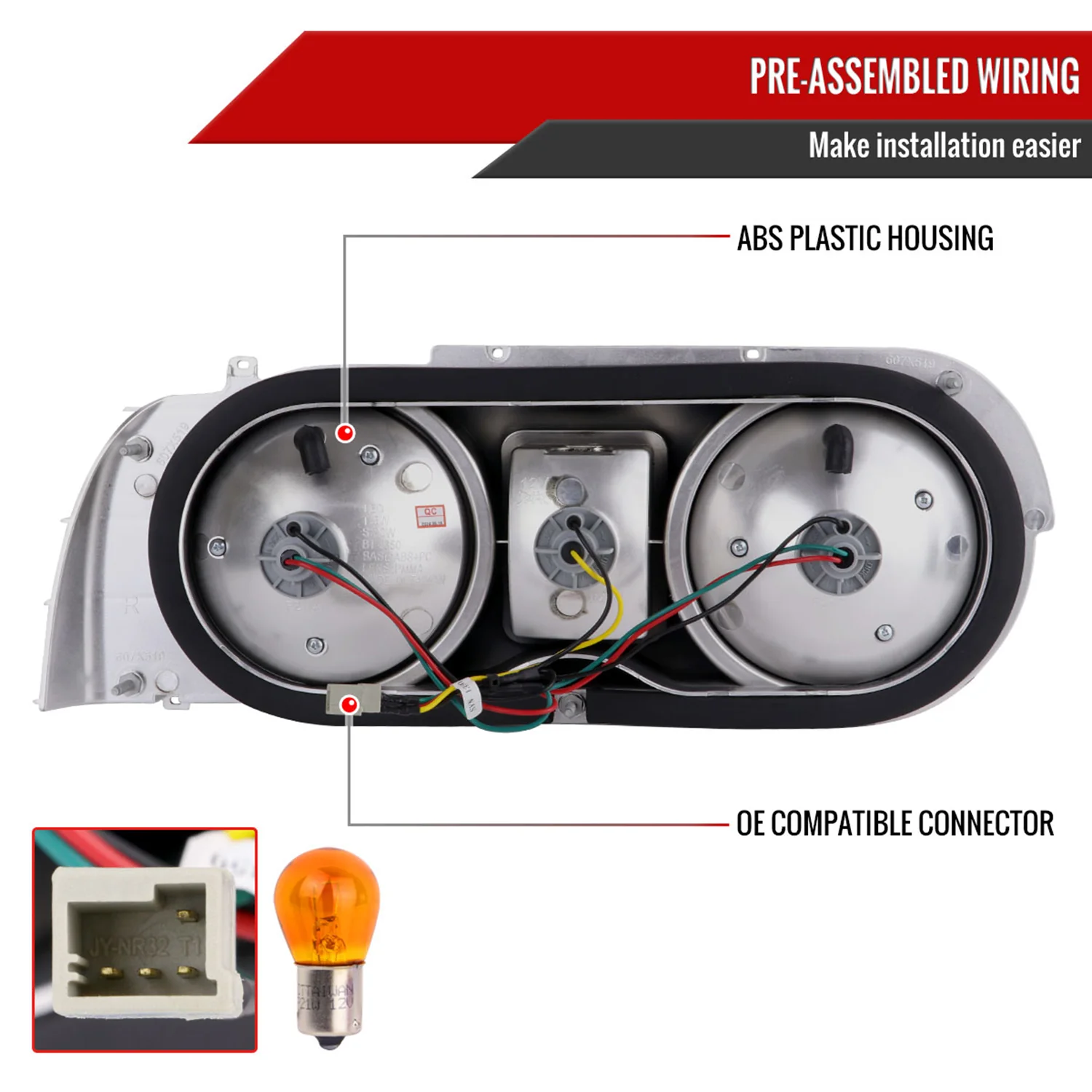 1989-1994 Nissan Skyline GT R32 JDM Red LED Tail Lights Chrome/Red Lens - Image 8