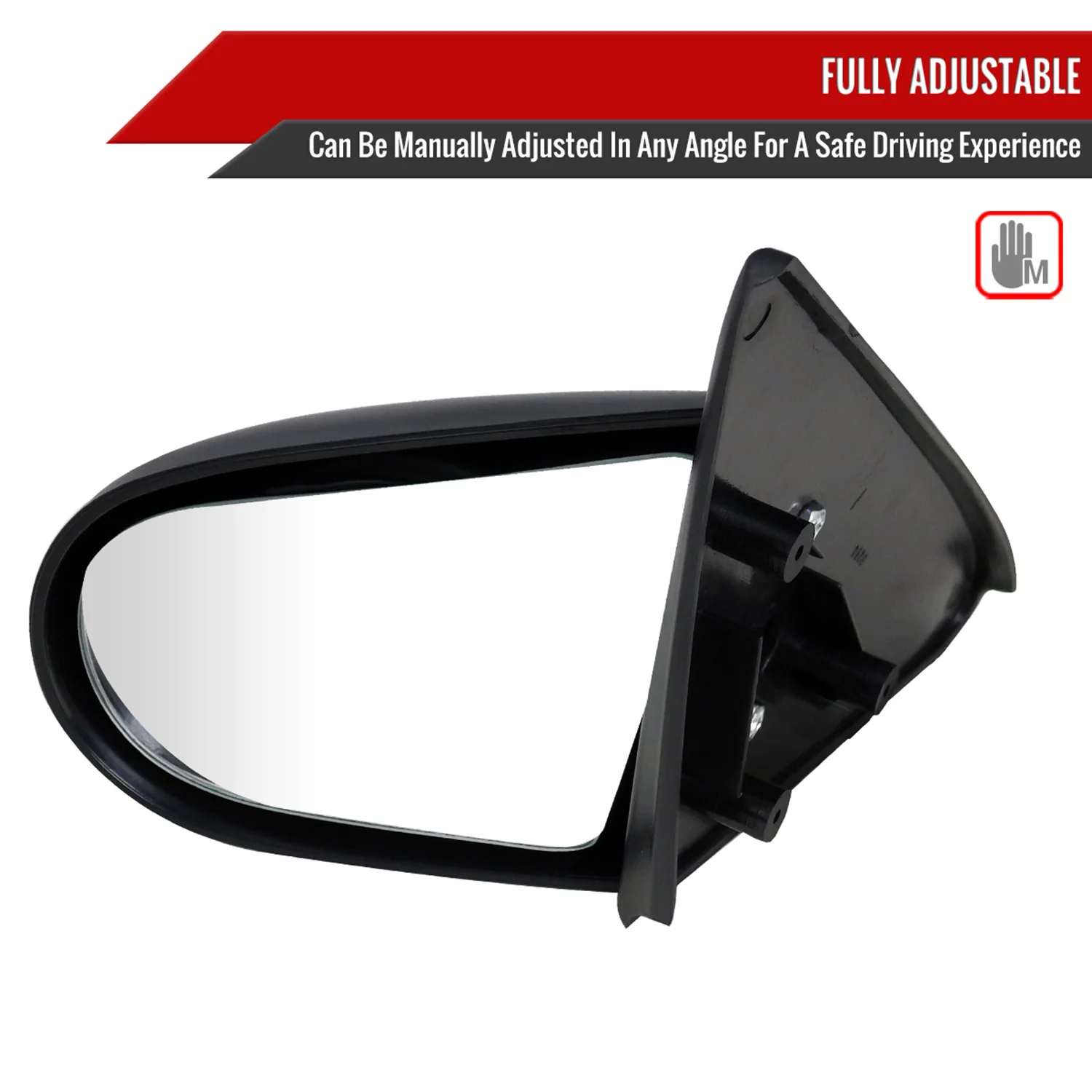 1992-1995 Honda Civic Coupe/Hatchback Black Manual Adjustable Spoon Mirrors - Image 2
