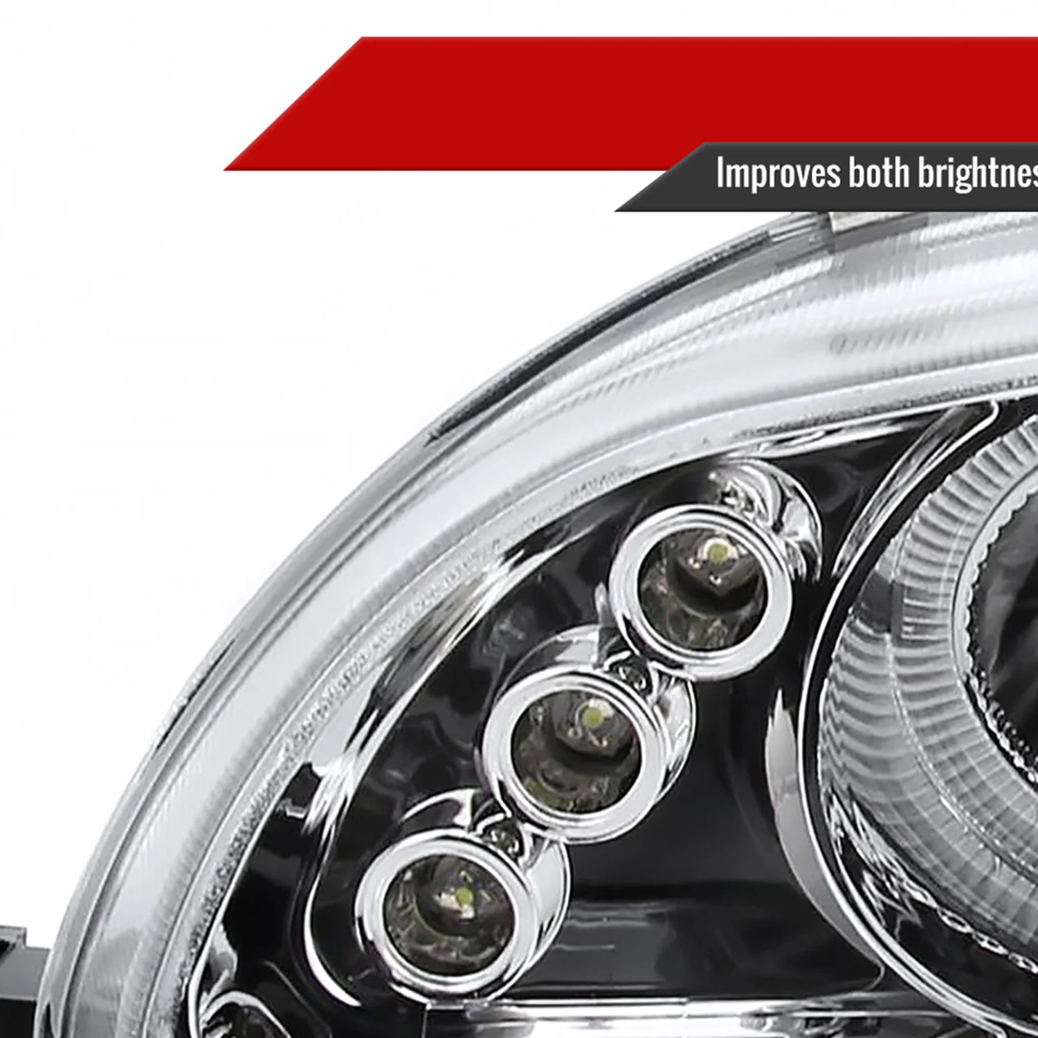 1992-1995 Honda Civic Dual Halo Projector Headlights Chrome/Clear Lens - Image 5