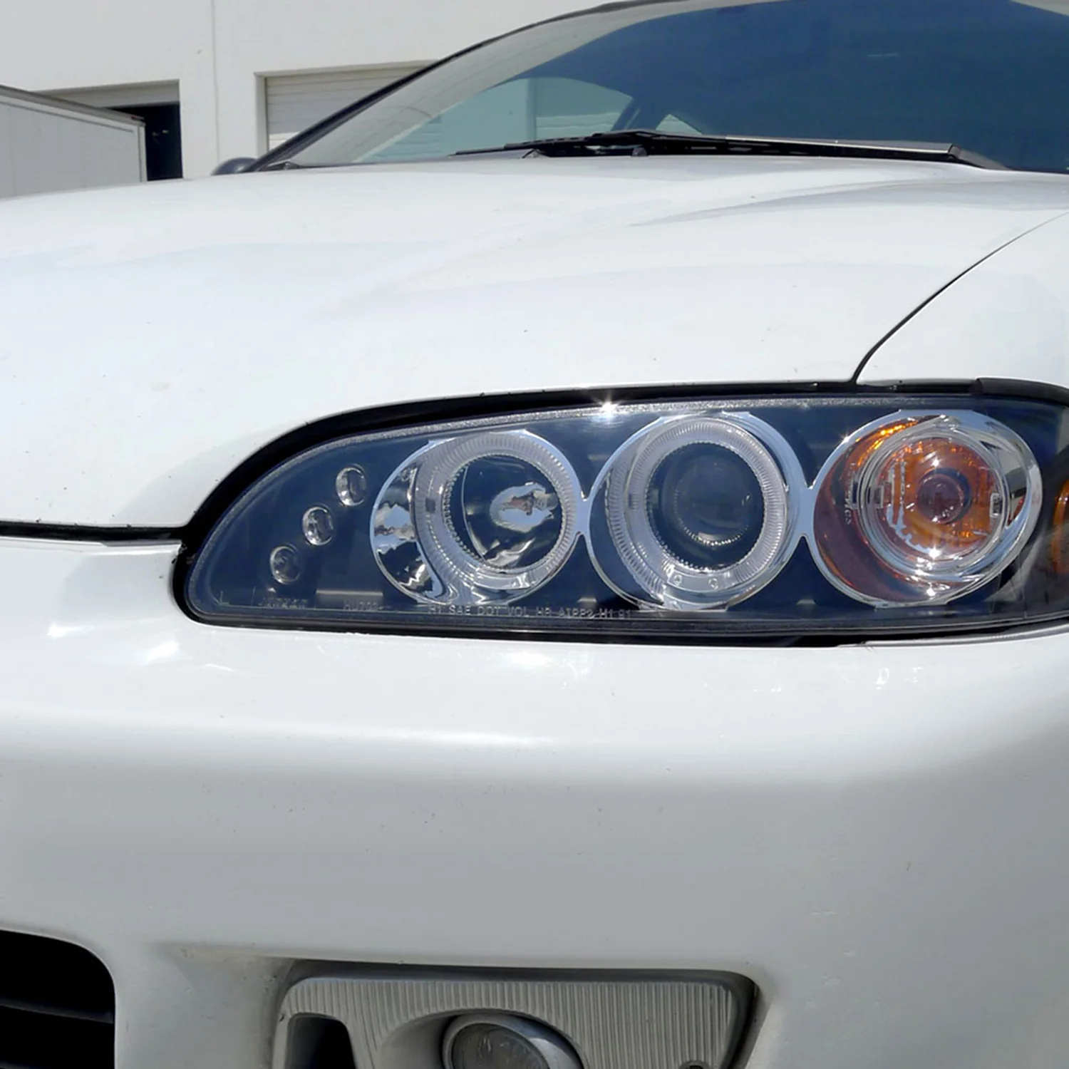 1992-1995 Honda Civic Dual Halo Projector Headlights Matte Black/Clear Lens - Image 10