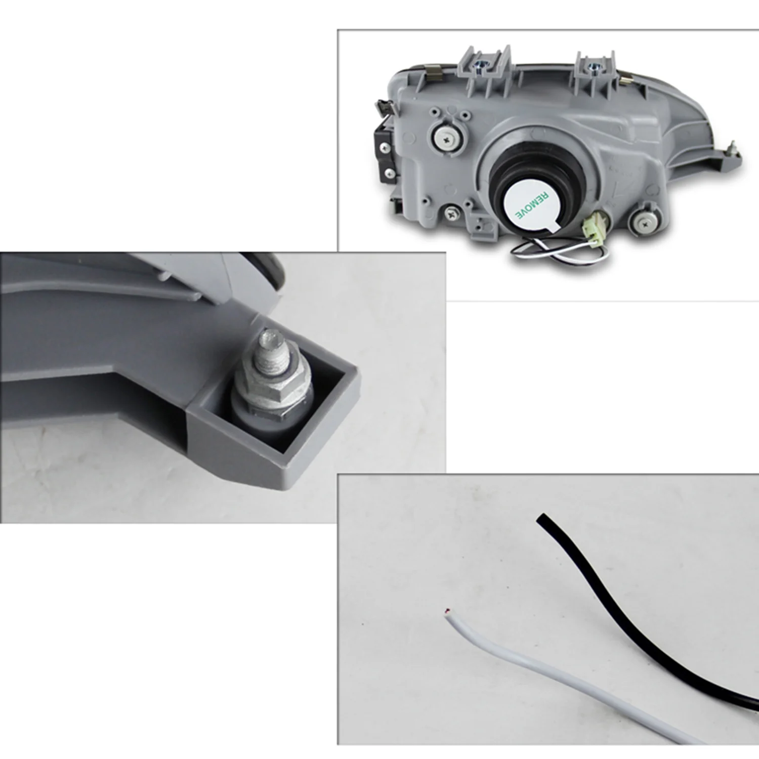 1992-1995 Honda Civic Factory Style Crystal Headlights Matte Black/Clear Lens - Image 3