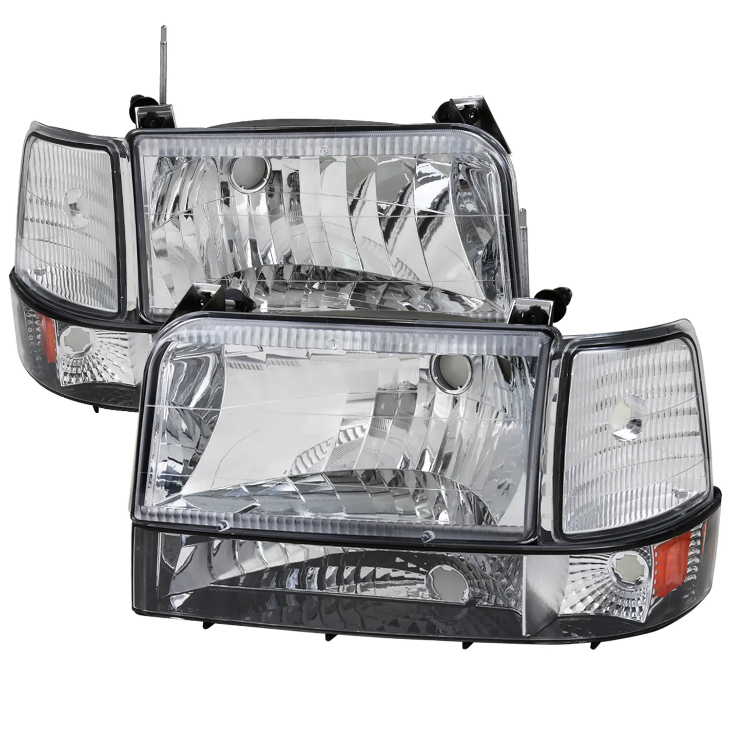 1992-1996 Ford F-150/F-250/Bronco Factory Headlights Bumper&Corner Chrome