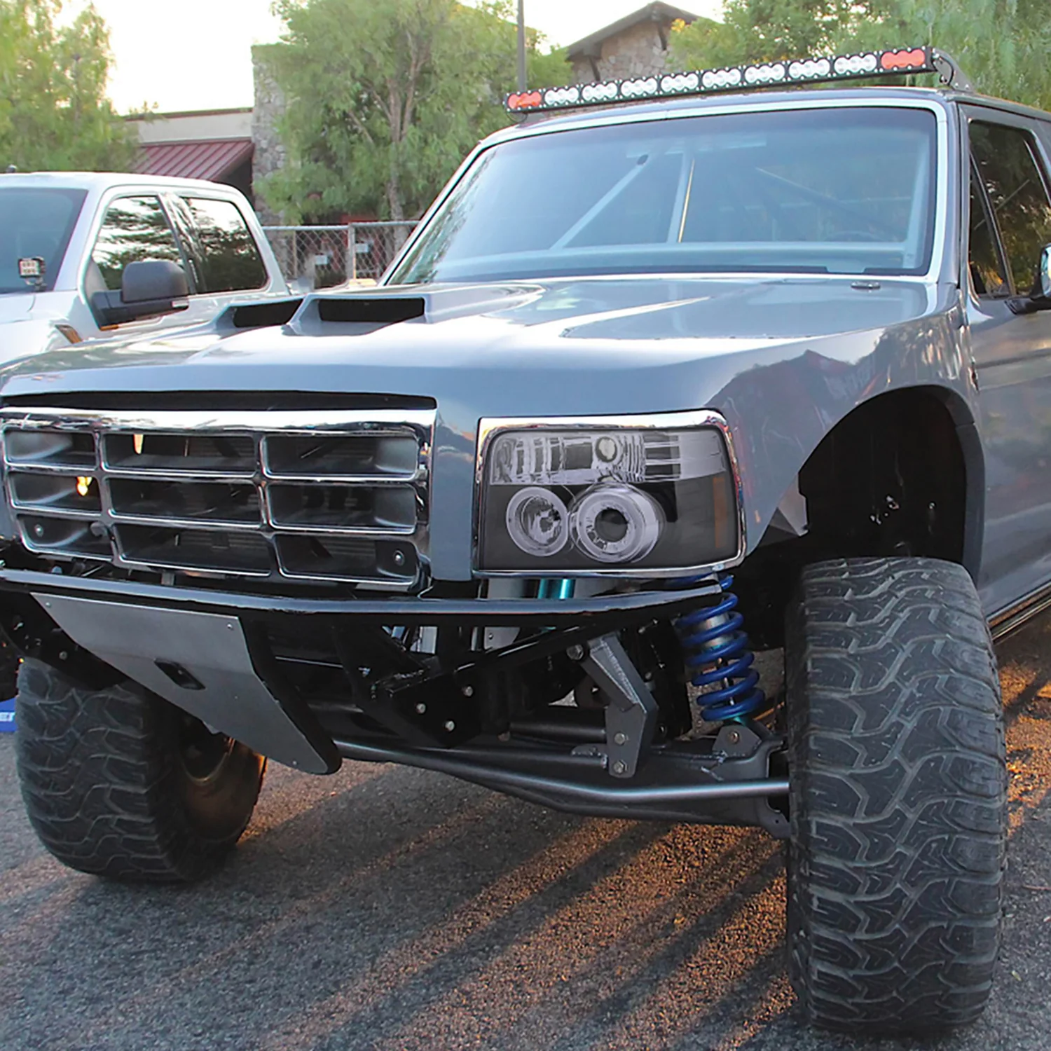 1992-1996 Ford F-150 F-250 F-350 Bronco Dual Halo Projector Headlights Smoke - Image 10