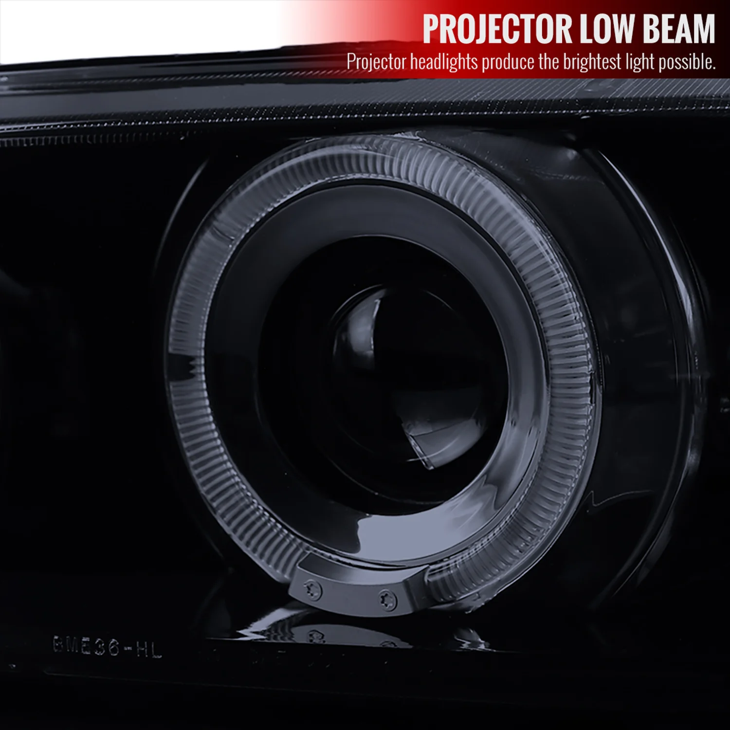 1992-1998 BMW E36 3 Series Coupe/Sedan Dual Halo Projector Headlights Smoke - Image 4