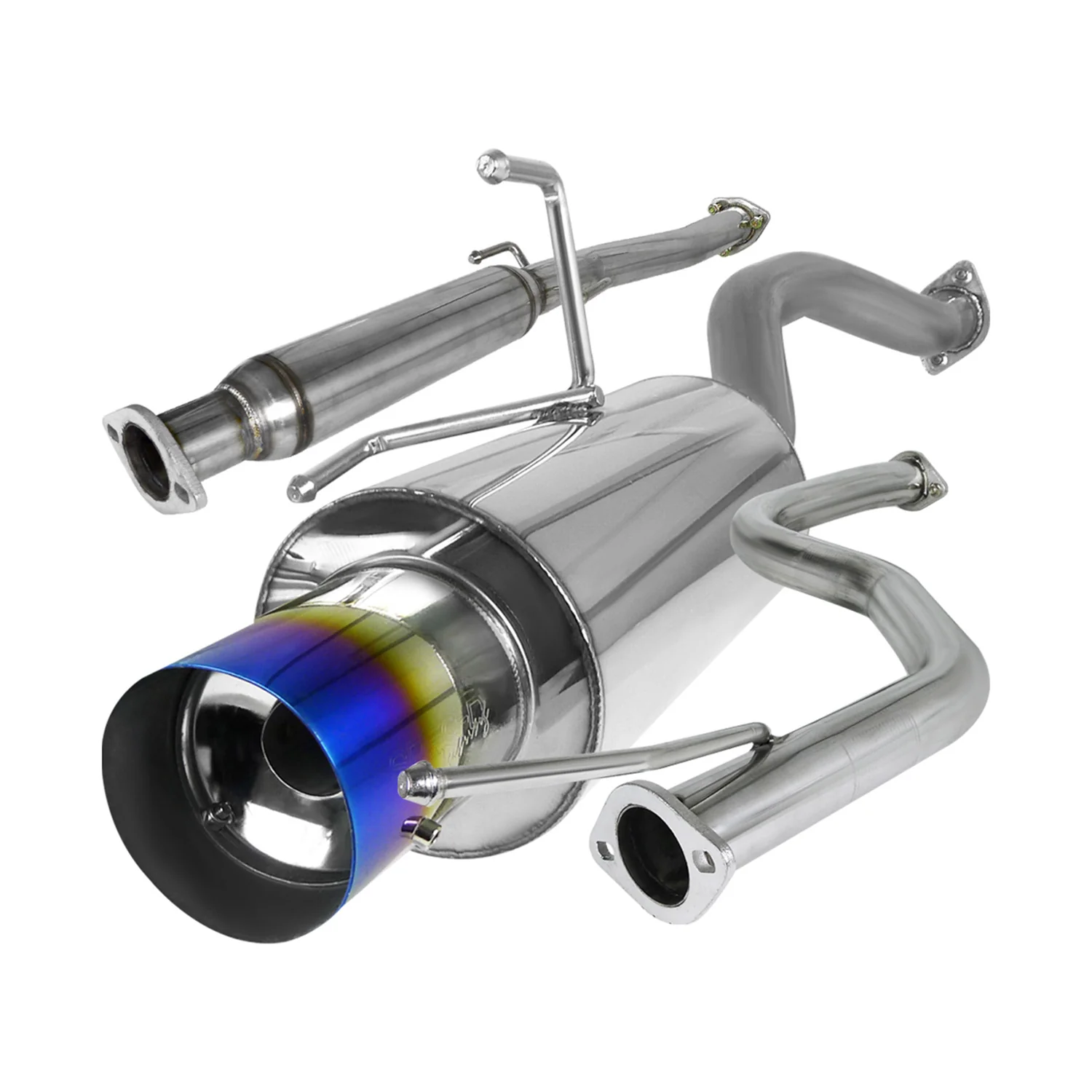 1992-2000 Honda Civic T-304 Steel N1 Style Catback Exhaust System w/ Burnt Tip - Image 10