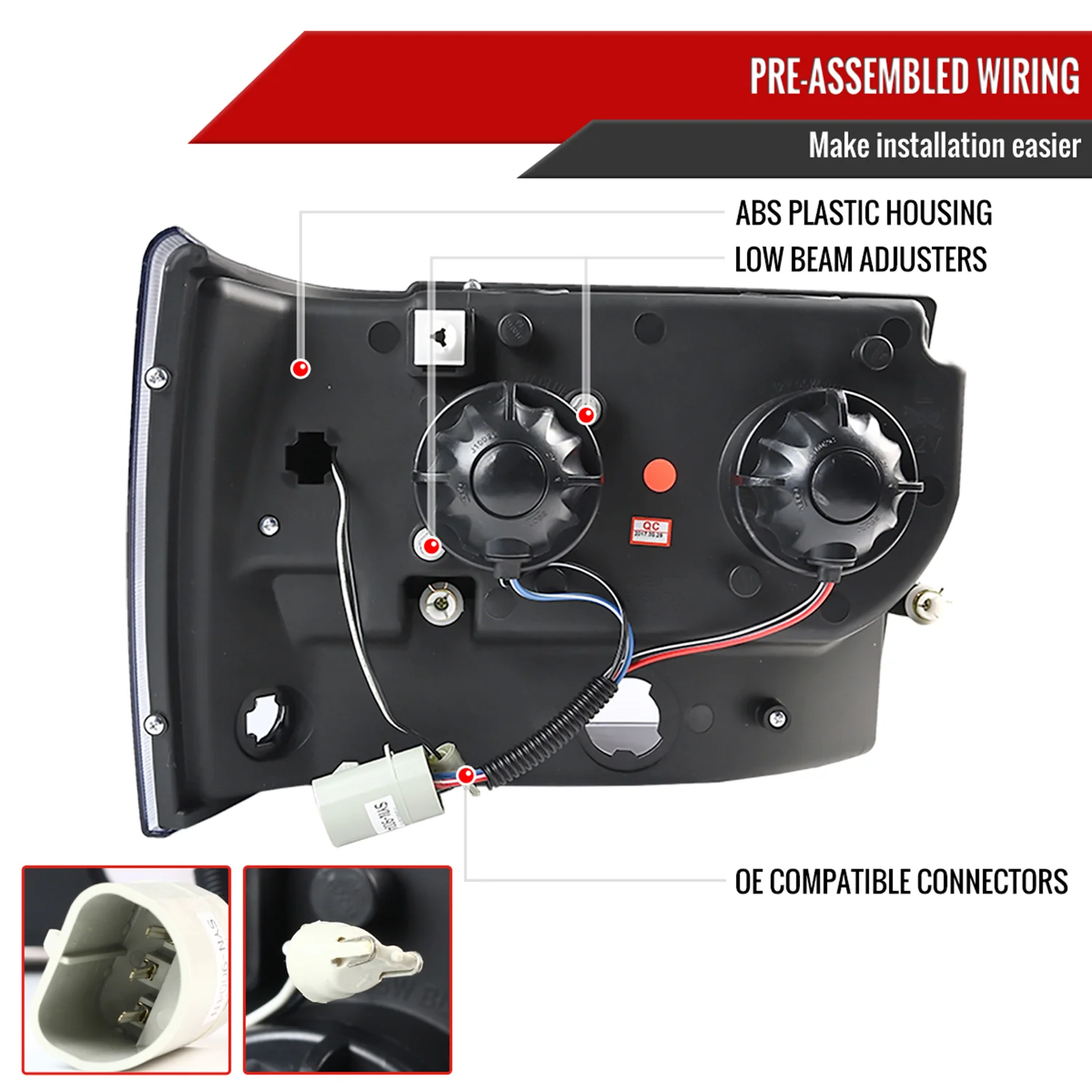 1993-1996 Jeep Grand Cherokee Dual Halo Projector Headlights Black/Smoke - Image 7