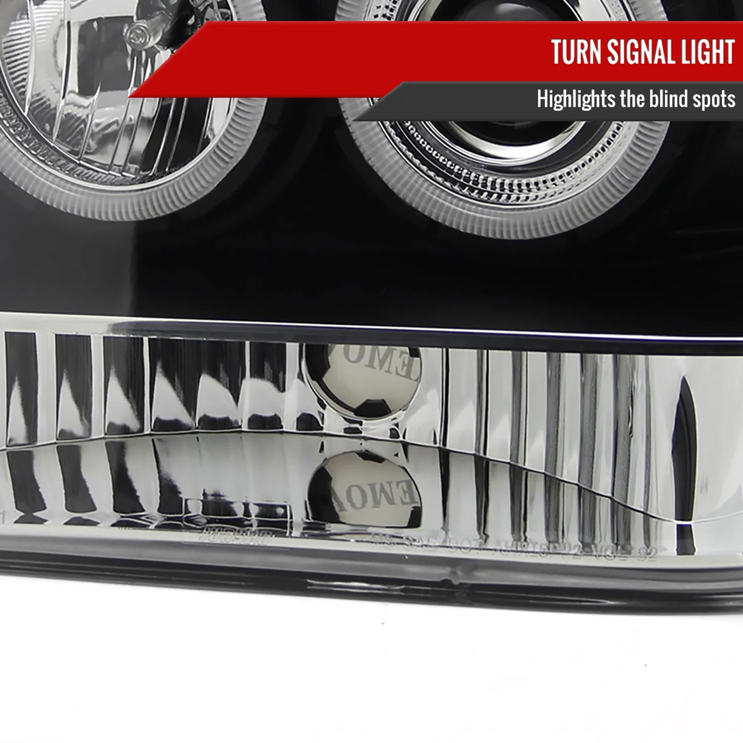 1993-1996 Jeep Grand Cherokee Dual Halo Projector Headlights Matt Black/Clear - Image 5