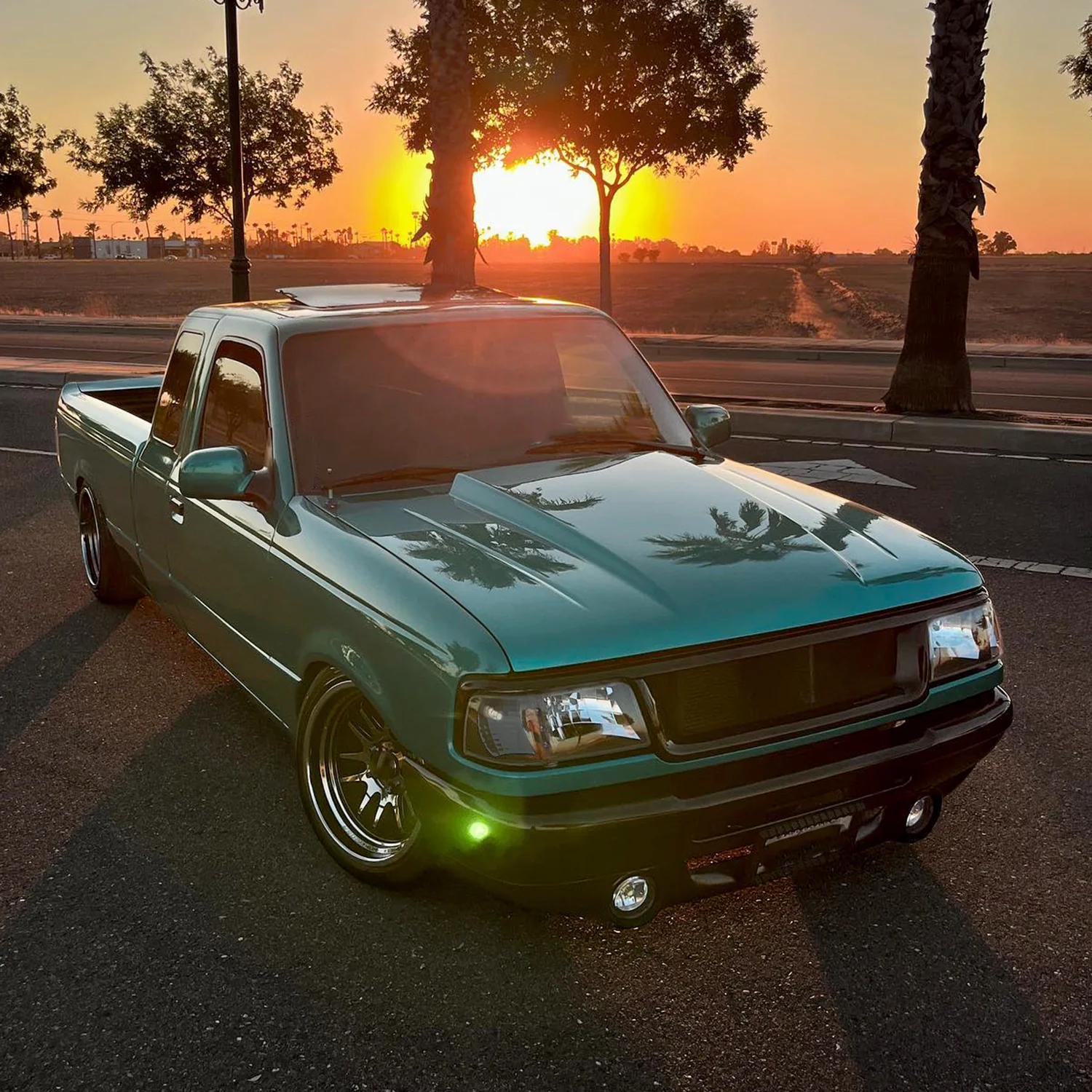 1993-1997 Ford Ranger Factory V2 Headlights w/Corner Lights Matt Black/Clear - Image 10