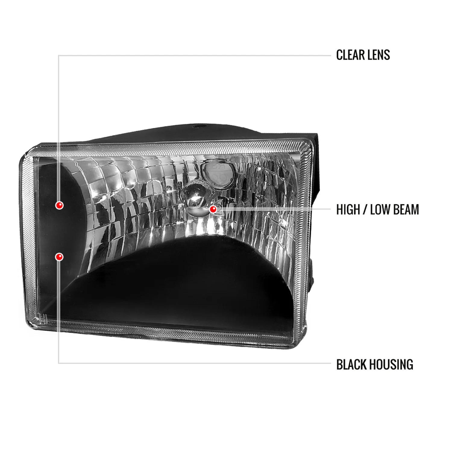 1993-1998 Jeep Grand Cherokee Factory Style Headlights Matte Black/Clear Lens - Image 8