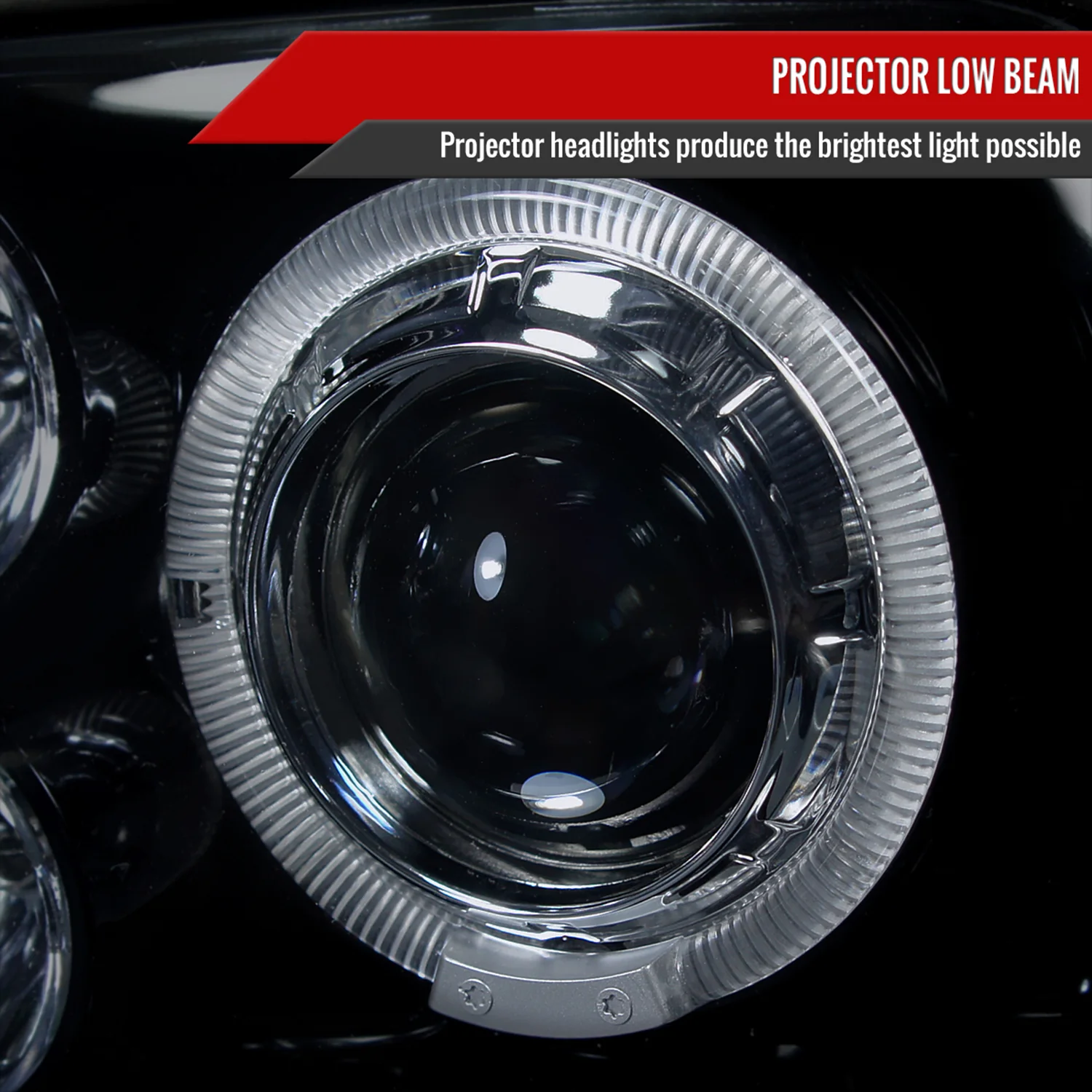 1993-1998 VW Golf Mk3/Cabrio Dual Halo Projector Headlights Black/Smoke - Image 3