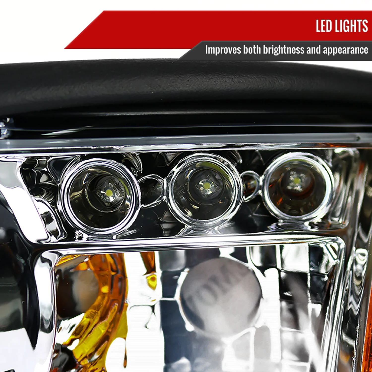 1994-1998 Ford Mustang Dual Halo Projector Headlights Chrome/Clear Lens - Image 5