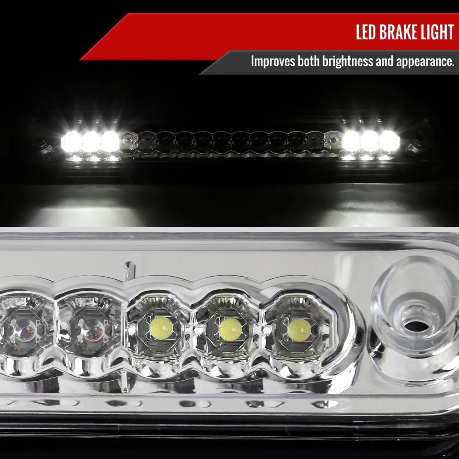 1994-2000 Chevrolet GMC C/K LED 3rd Brake Light Chrome Housing/Clear Lens - Image 5