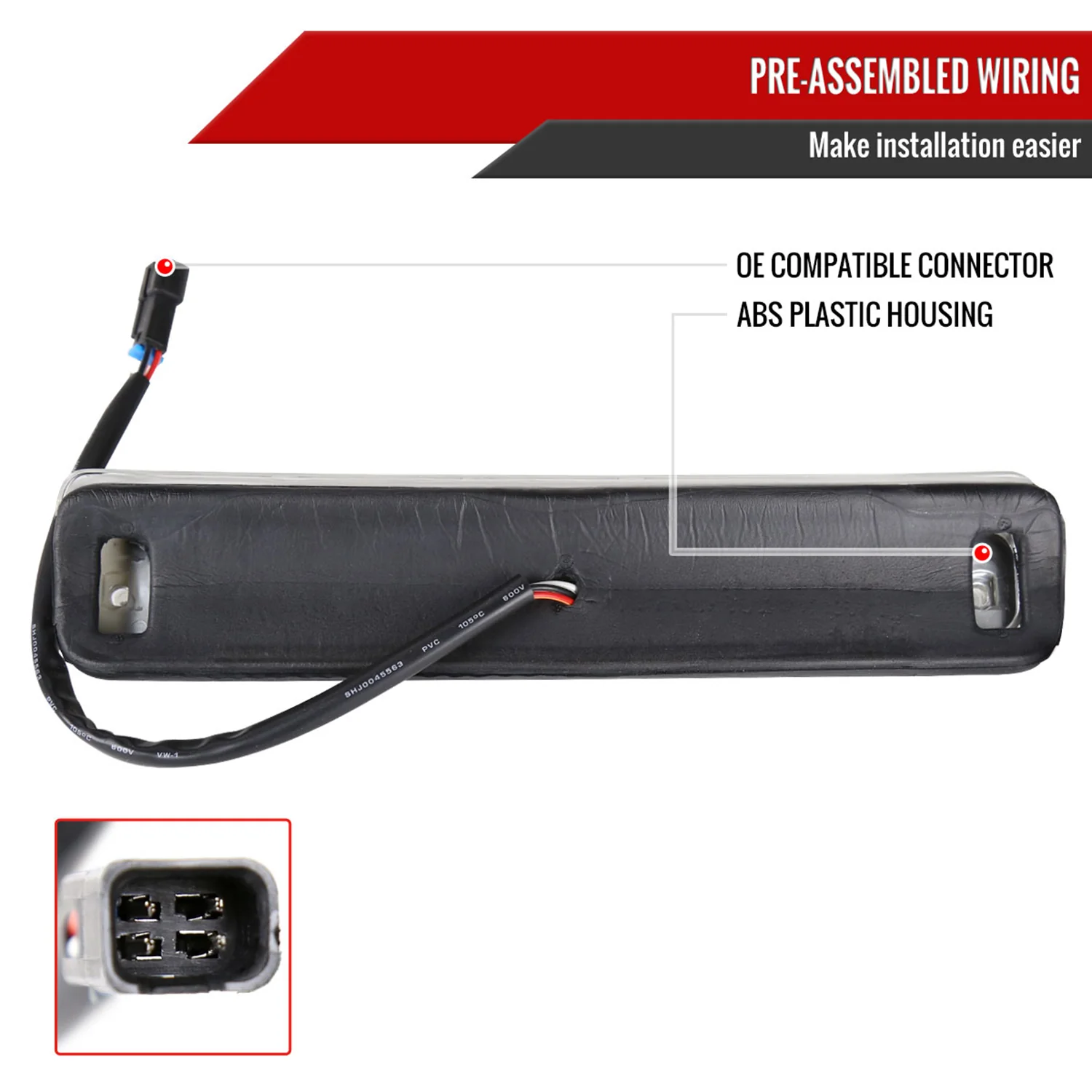 1994-2000 Chevrolet GMC C/K LED 3rd Brake Light Chrome Housing/Clear Lens - Image 7