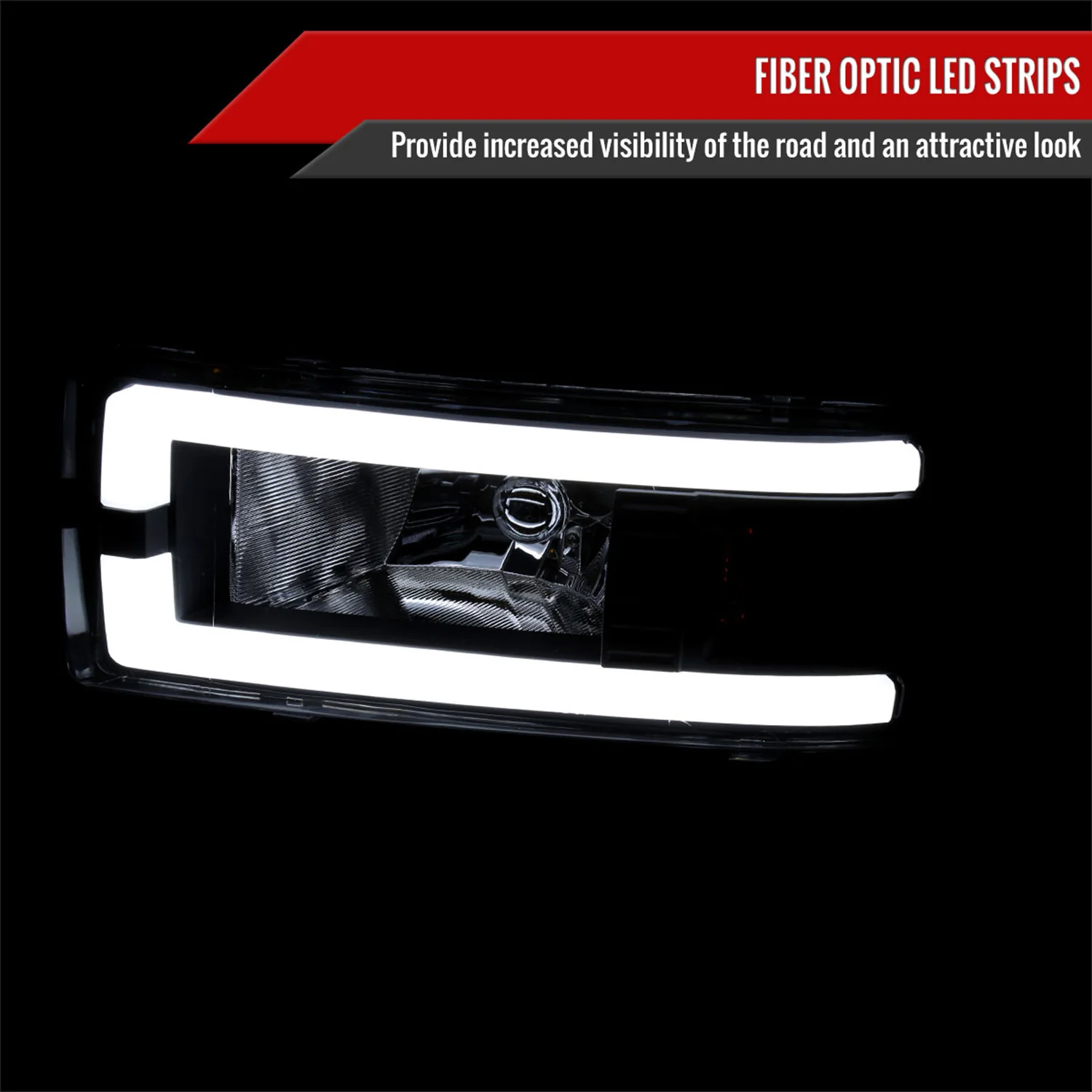 1994-2001 Dodge RAM 1500/2500/3500 Dual LED Bar Factory Headlights Black Amber - Image 2