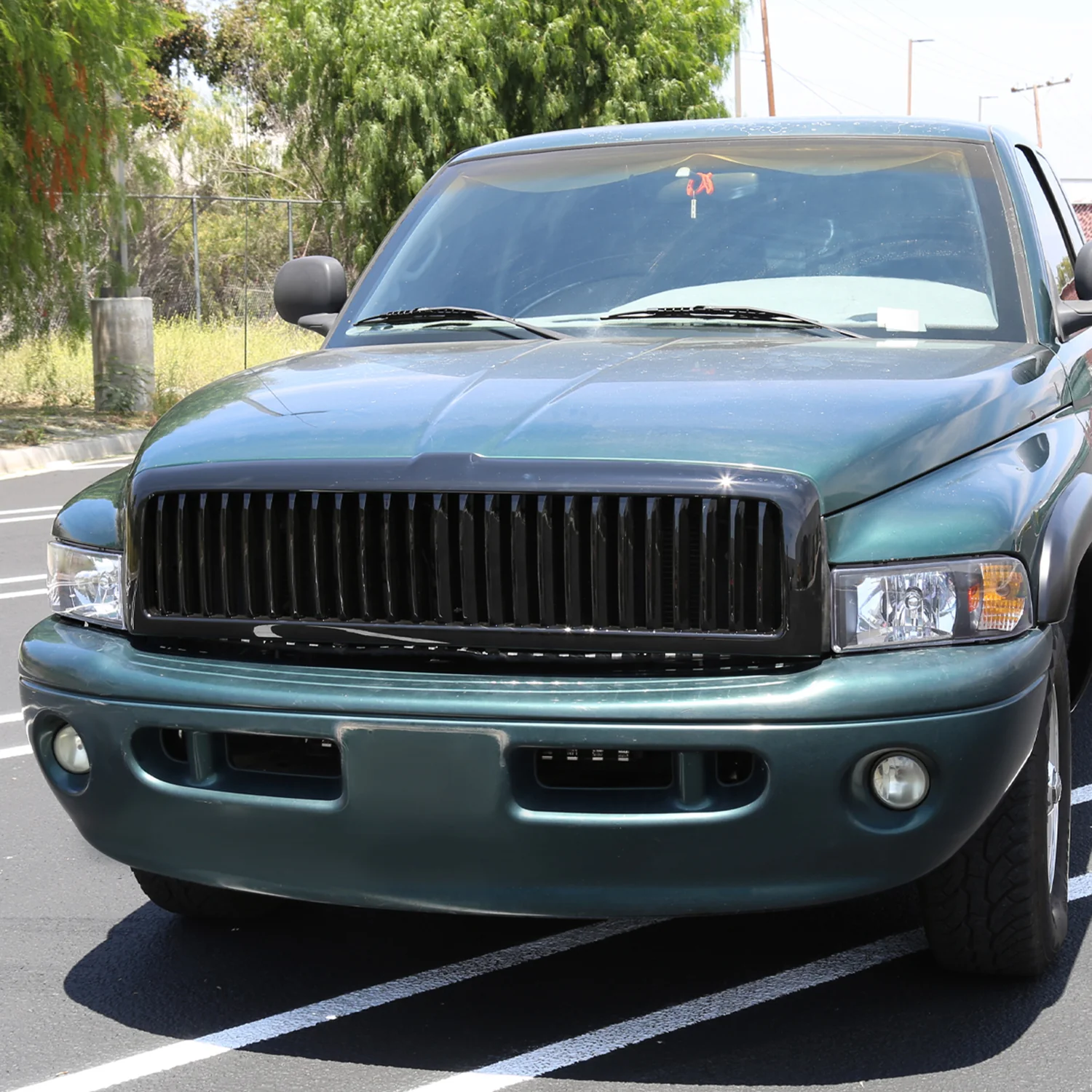 1994-2002 Dodge RAM Glossy Black ABS Vertical Grille - Image 8