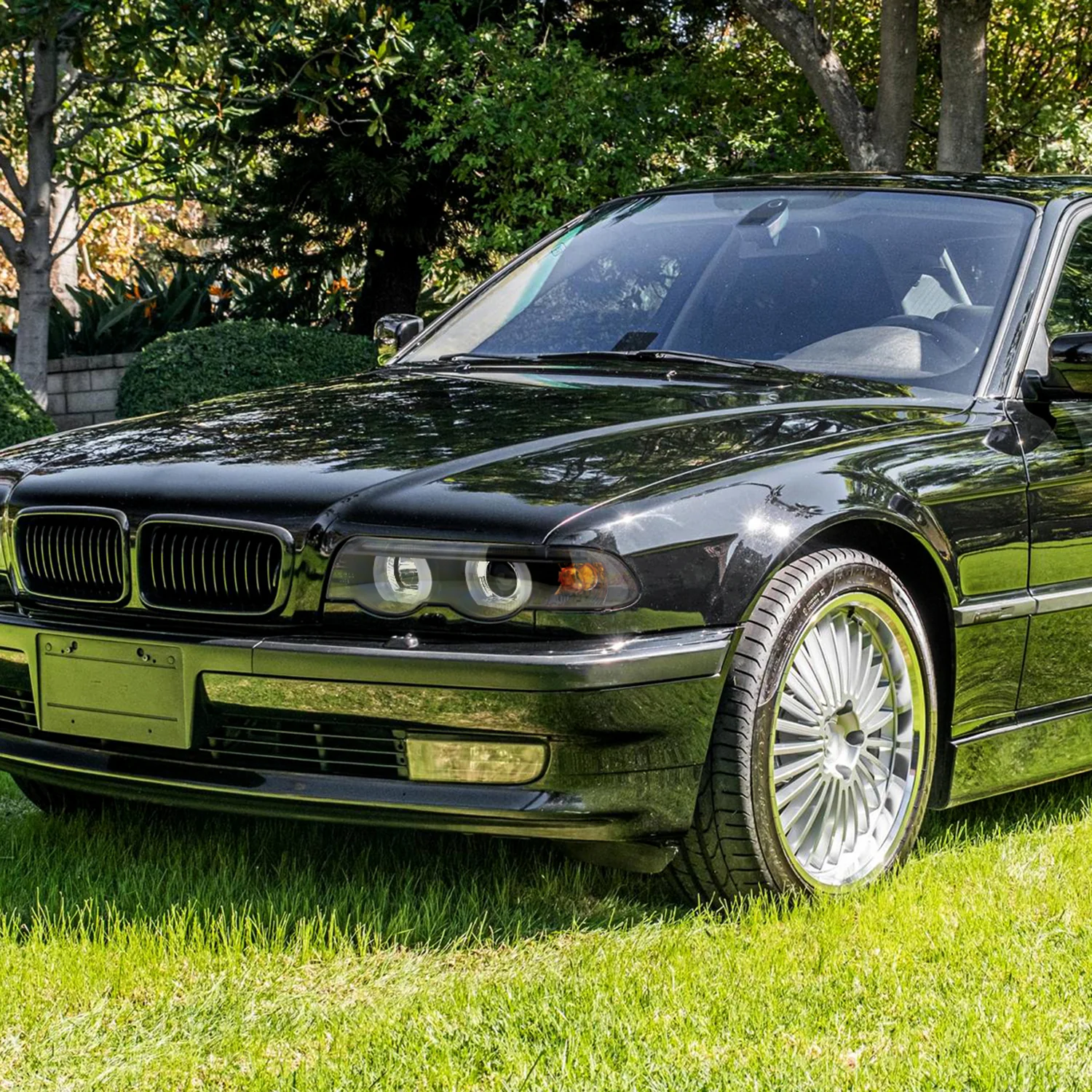 1995-2001 BMW E38 7 Series LED Bar Dual Halo Projector Headlights Matt Black - Image 9