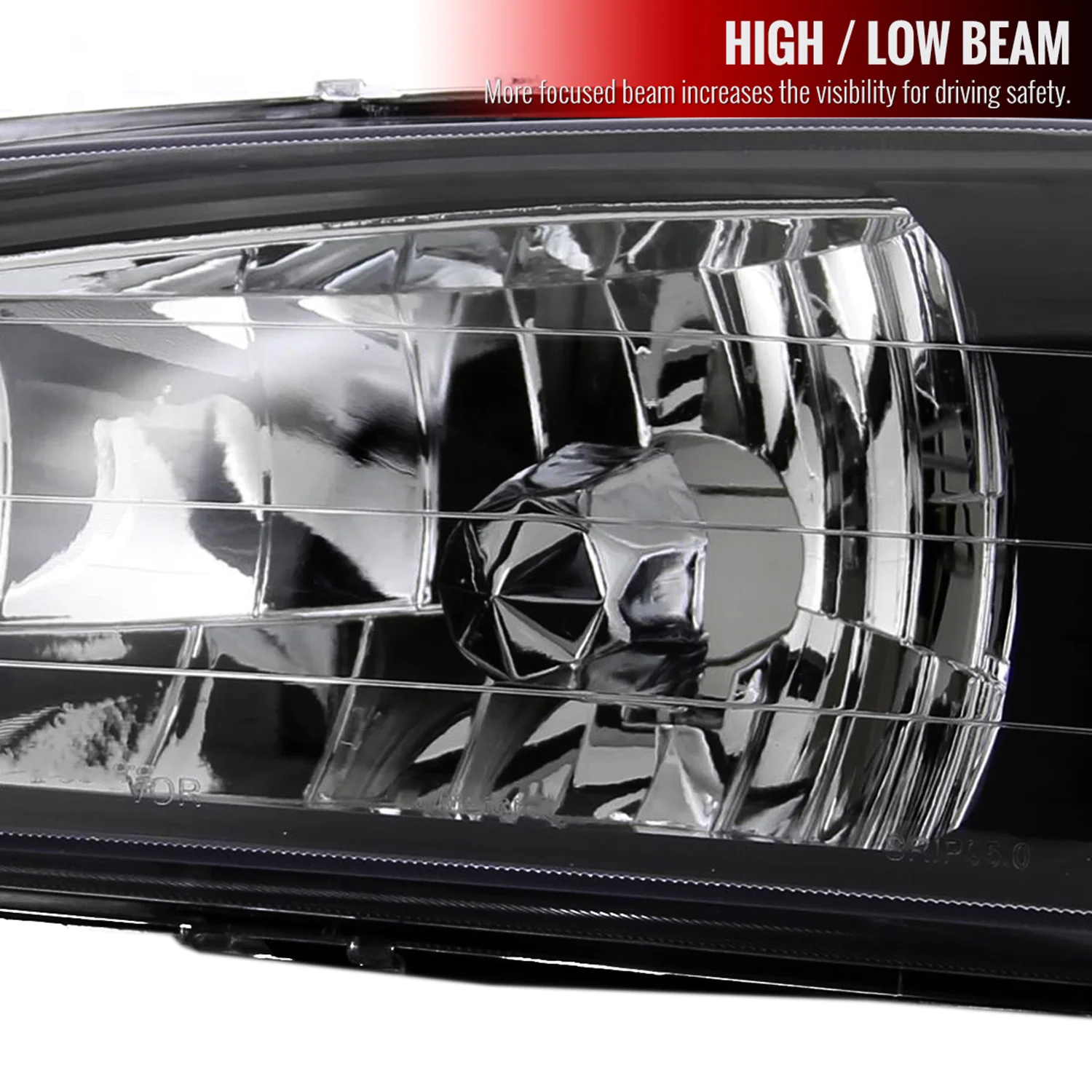 1995-2001 Subaru Impreza Factory Style Crystal Headlights Matte Black/Clear - Image 3