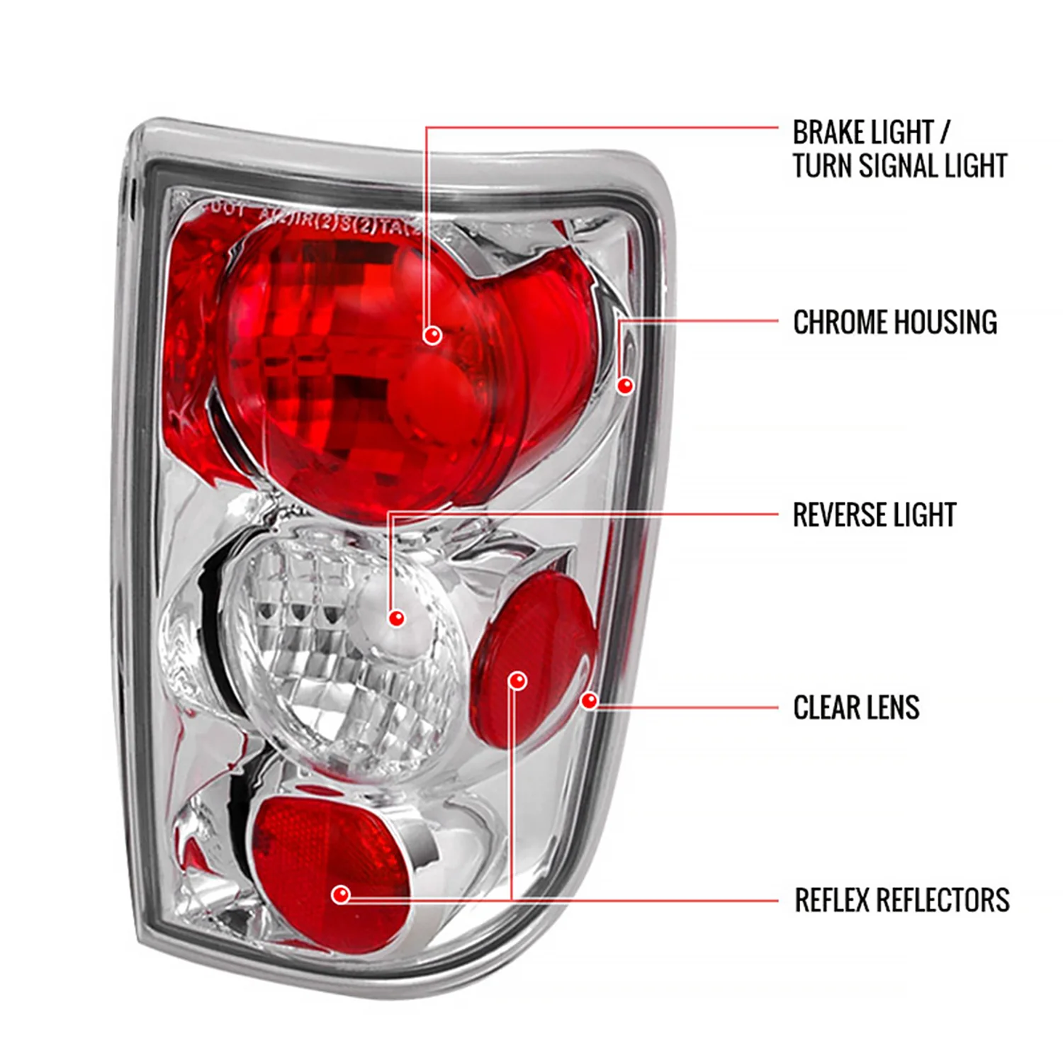 1995-2004 Chevy Blazer/S10 GMC Jimmy/Envoy Bravada Tail Lights Chrome - Image 7
