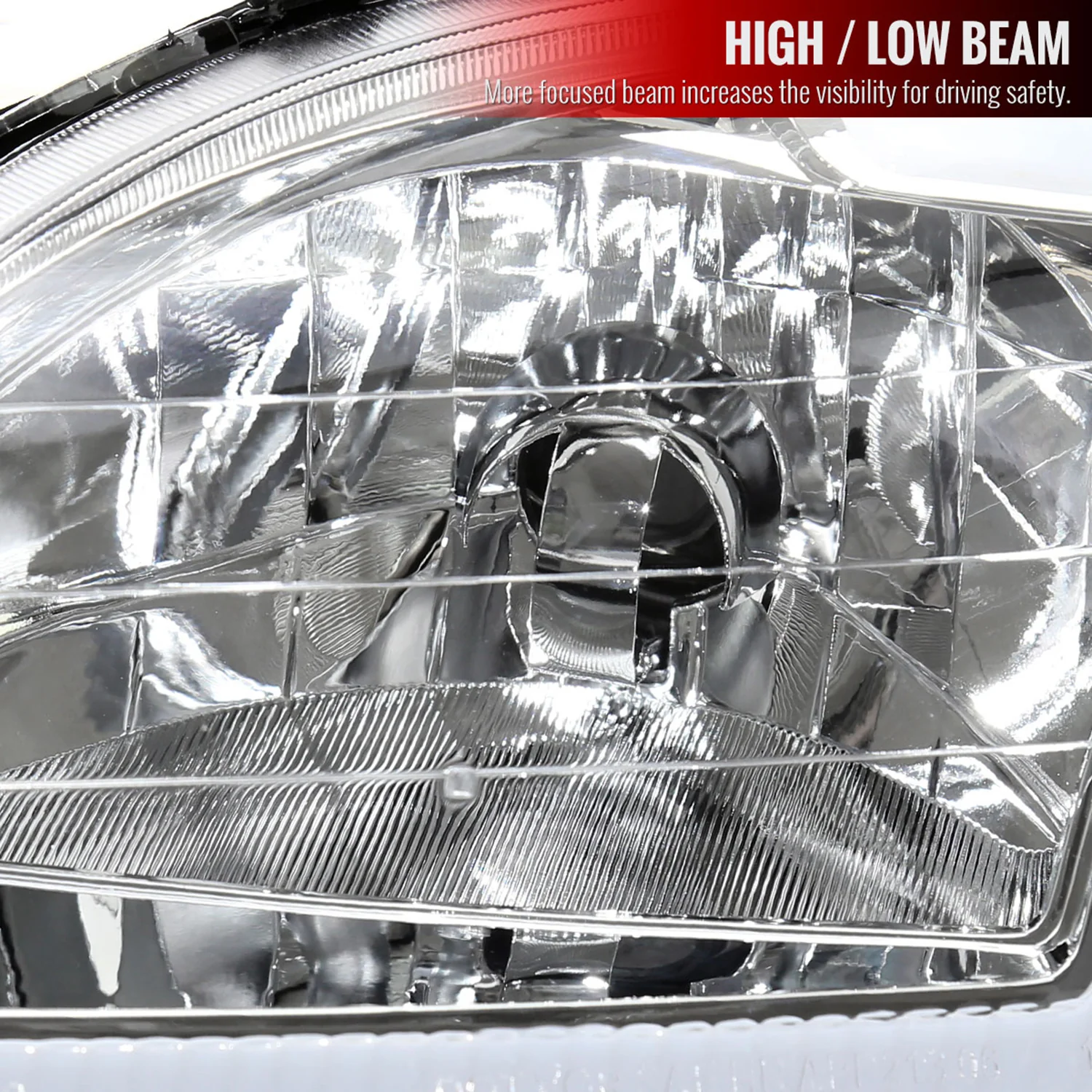 1996-1998 Honda Civic Coupe/Sedan LED Bar Factory Headlights Chrome/Clear - Image 3