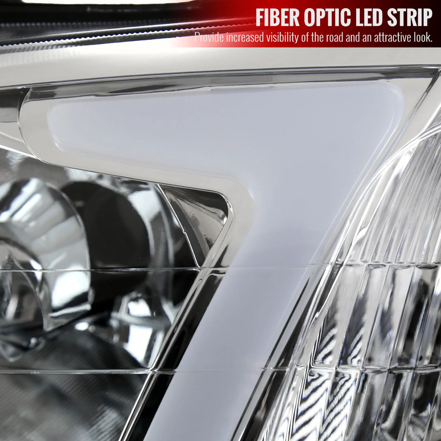 1996-1998 Honda Civic Coupe/Sedan LED Bar Factory Headlights Chrome/Clear - Image 4