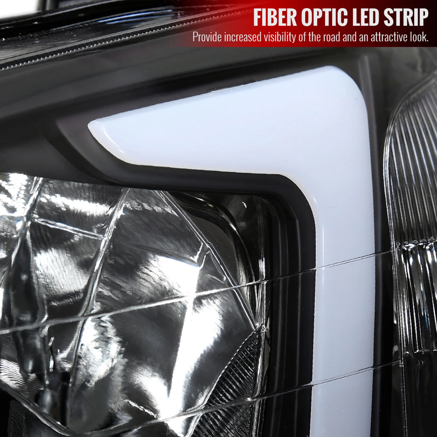 1996-1998 Honda Civic Coupe/Sedan LED Bar Factory Headlights Matt Black - Image 4